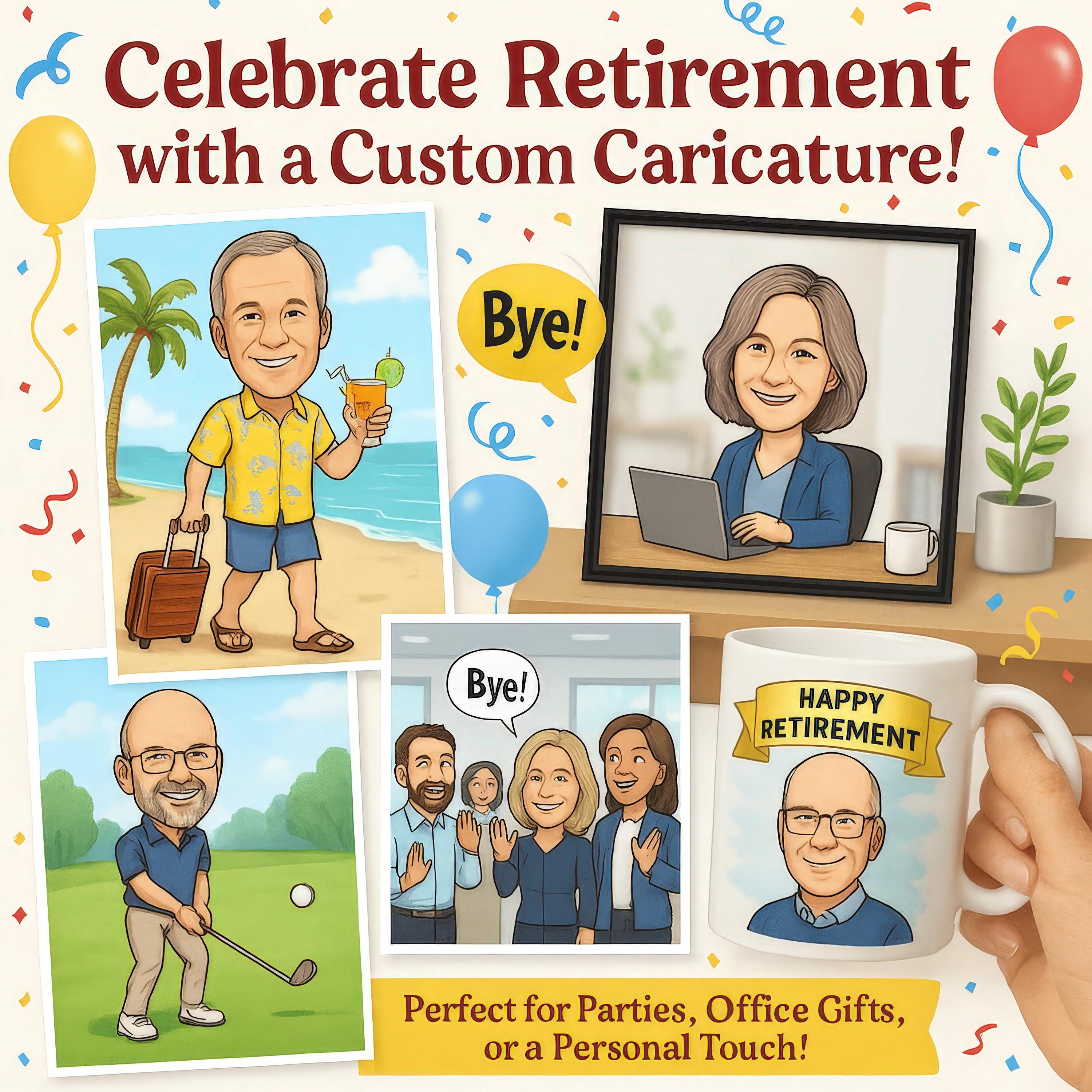 Custom Retirement Caricature