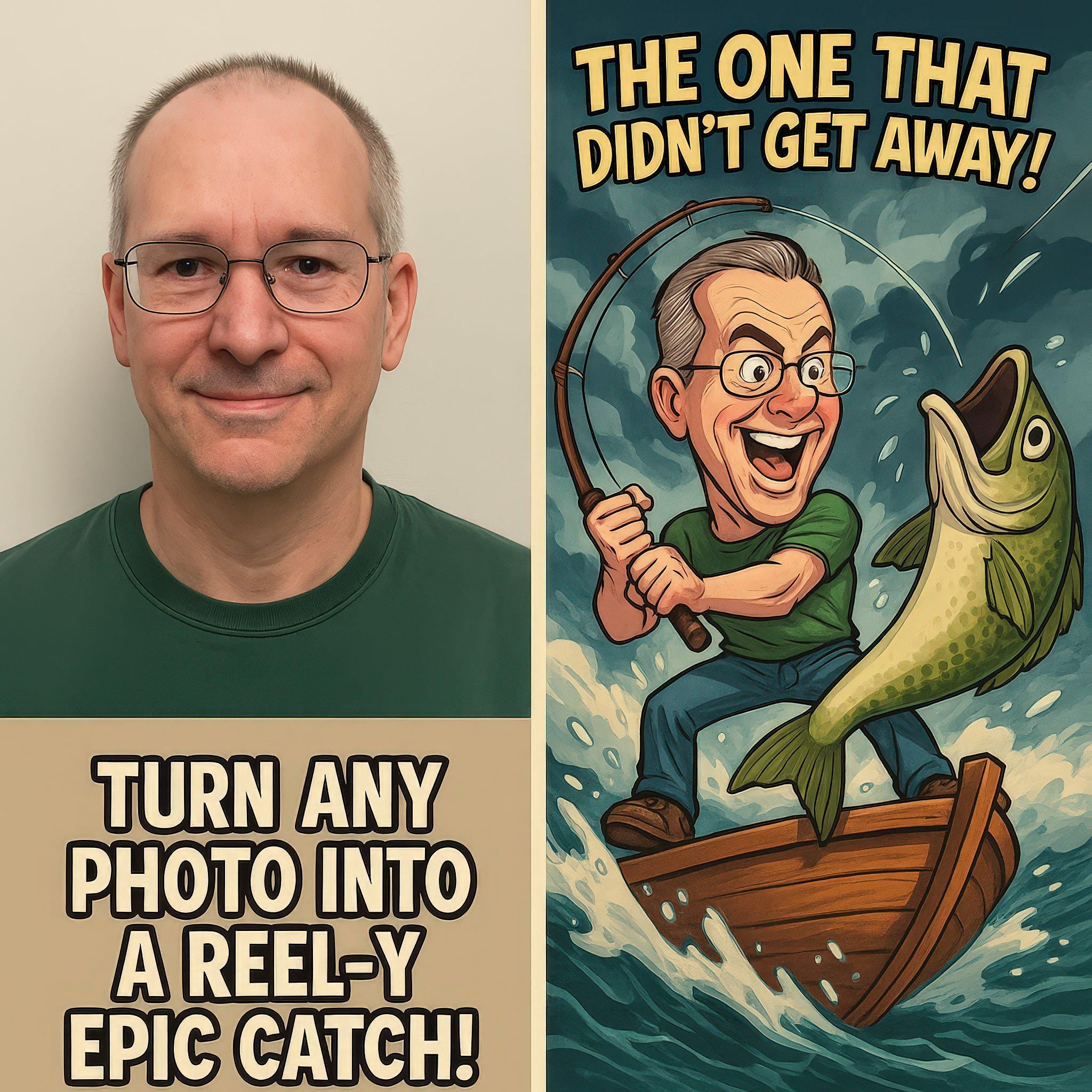 Custom Fisherman Caricature