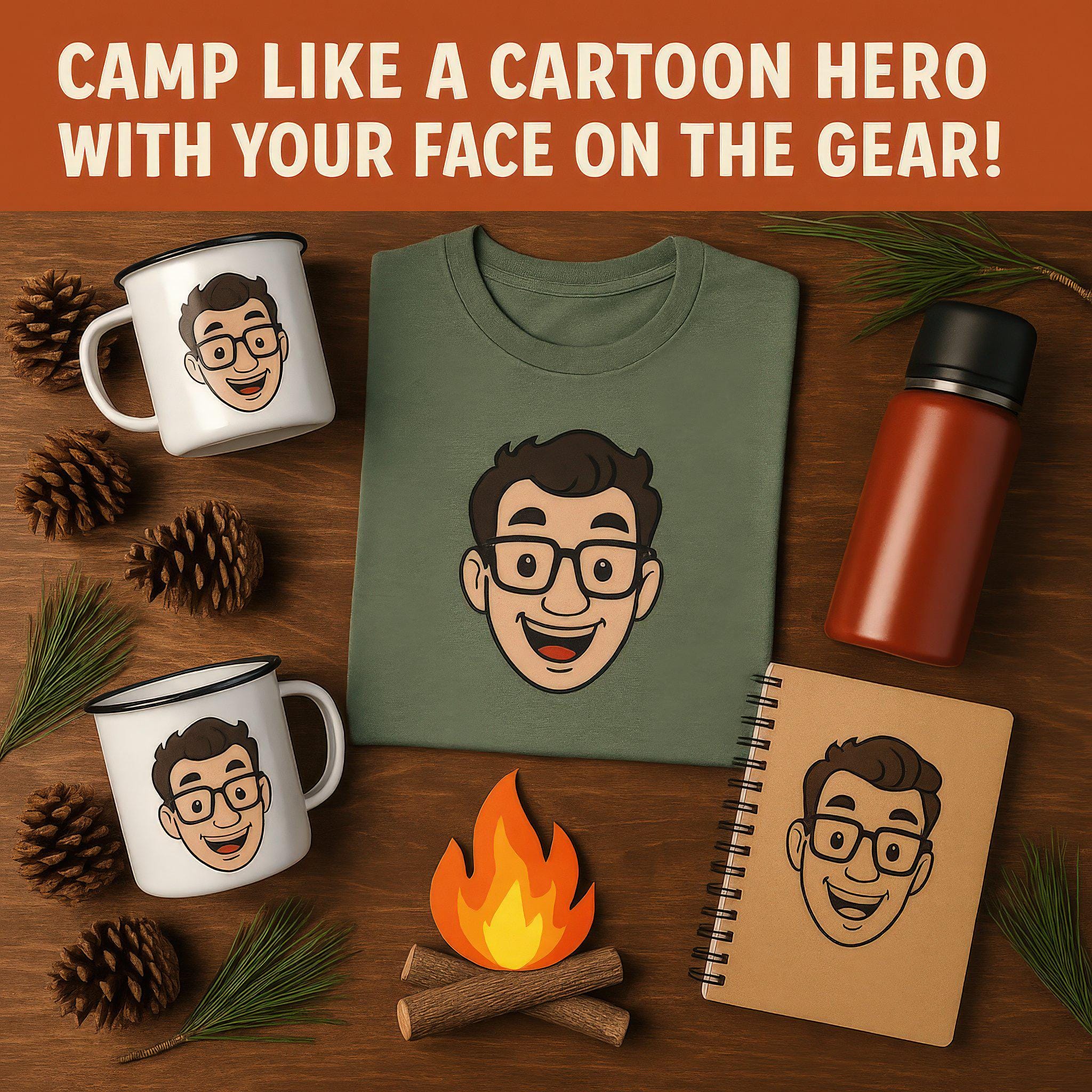 Custom Hiking & Camping Caricature