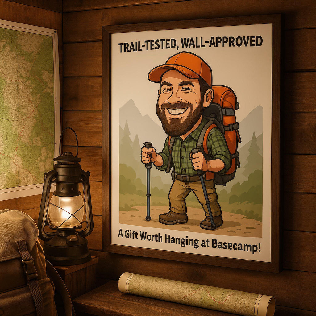 Custom Hiking & Camping Caricature