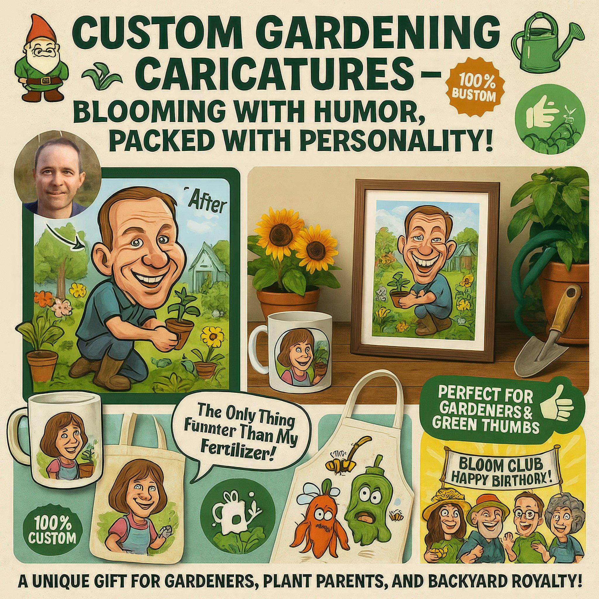 Custom Gardener Caricature
