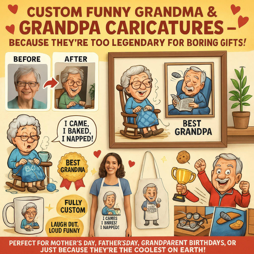 Custom Grandma & Grandpa Caricature