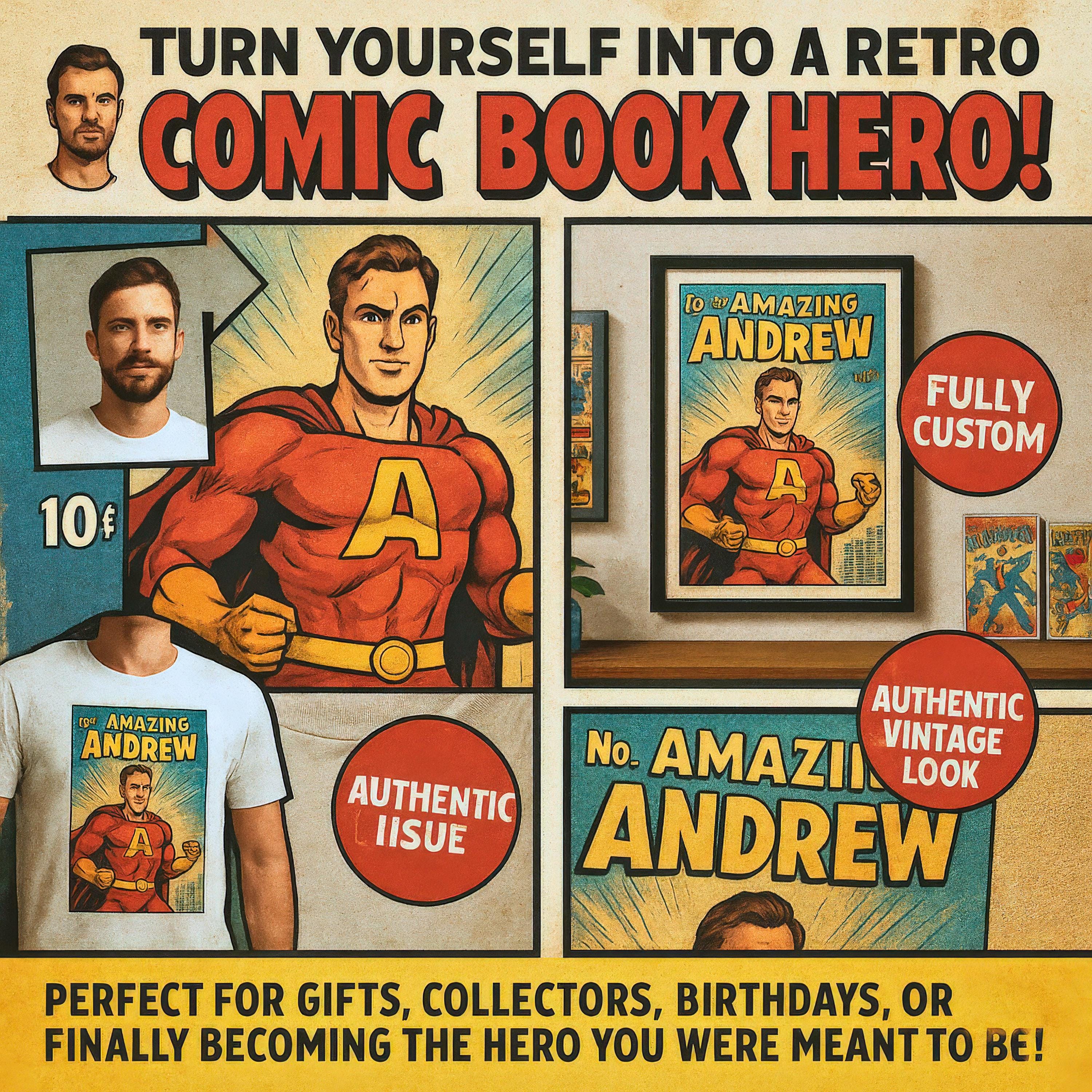 Custom Retro Comic Book Cover