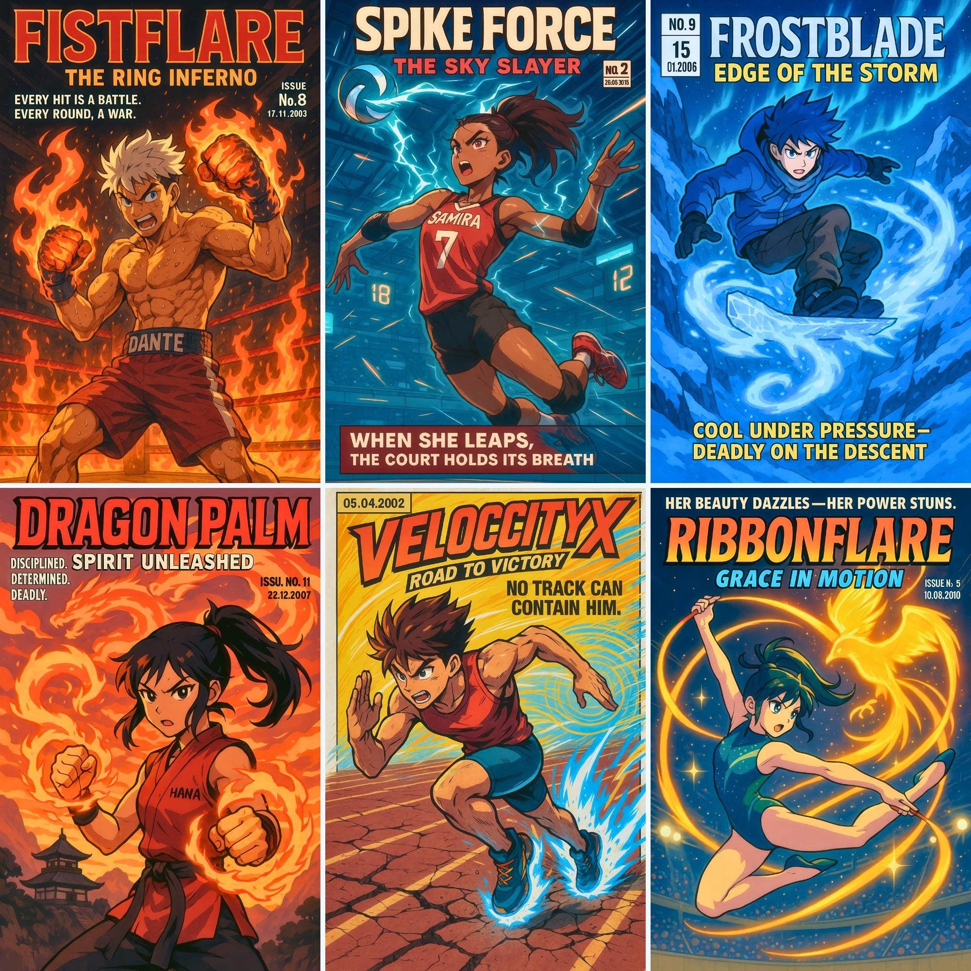 Custom Anime Athlete Comic Book Cover