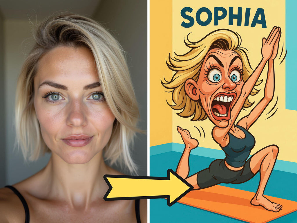 Custom Funny Yoga Caricature Portrait