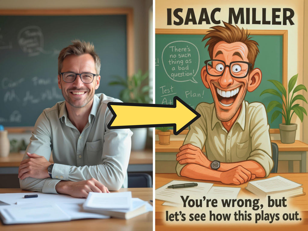 Personalized Funny Teacher Caricature Portrait