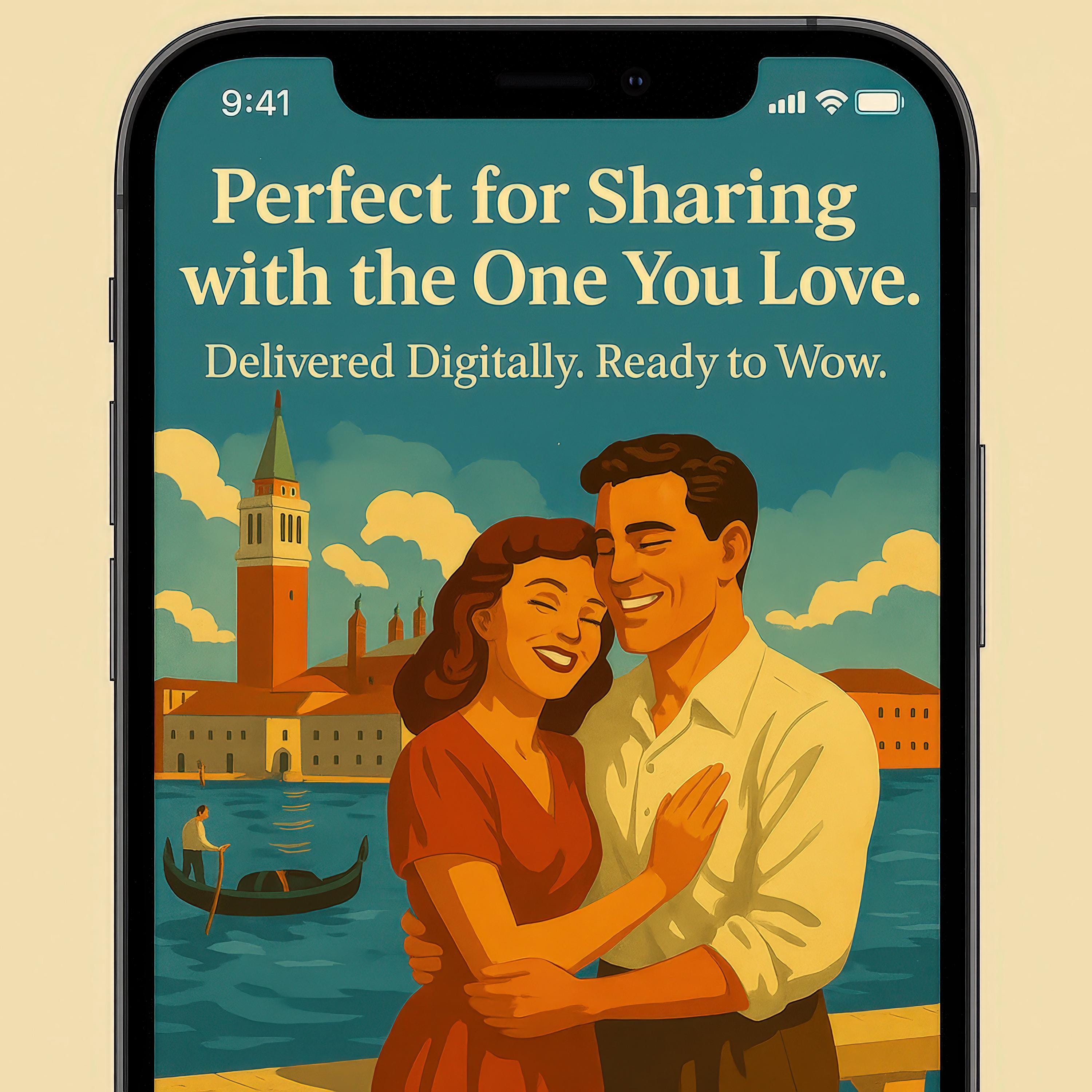 Romantic Love Portrait with Personalized Text