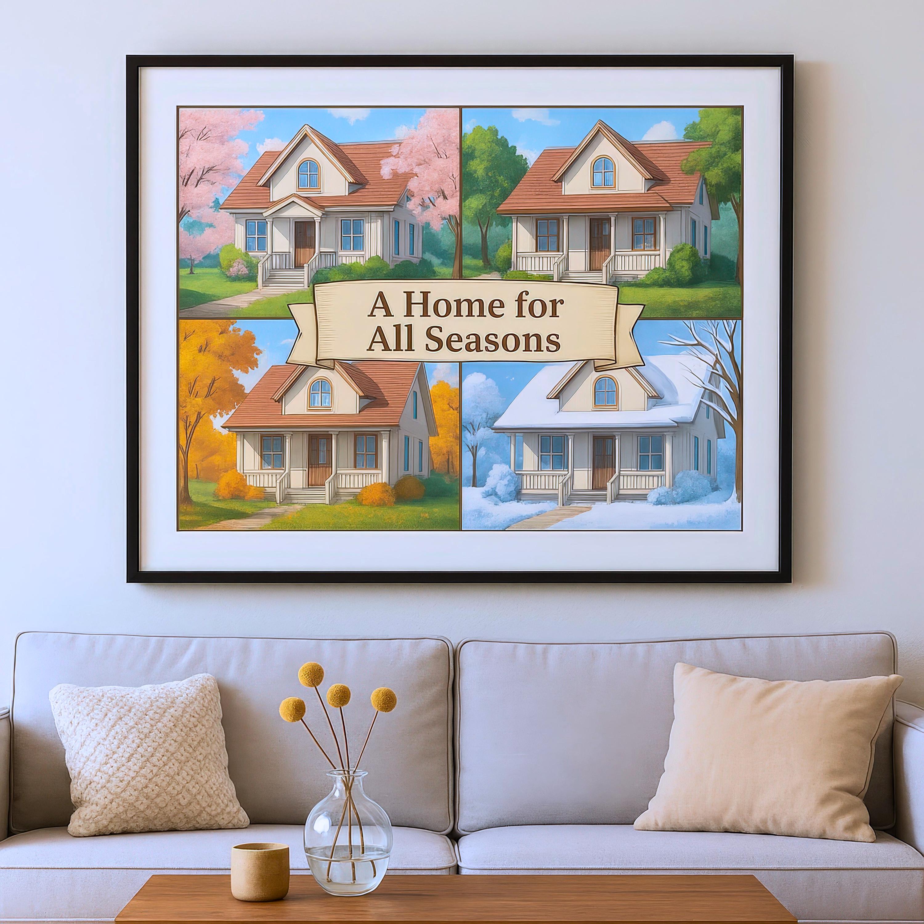 Custom 4-Season House Portrait