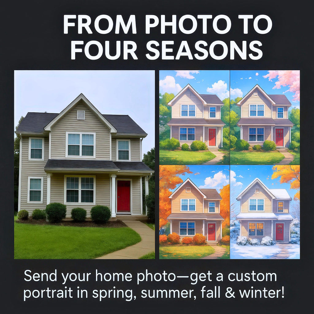 Custom 4-Season House Portrait