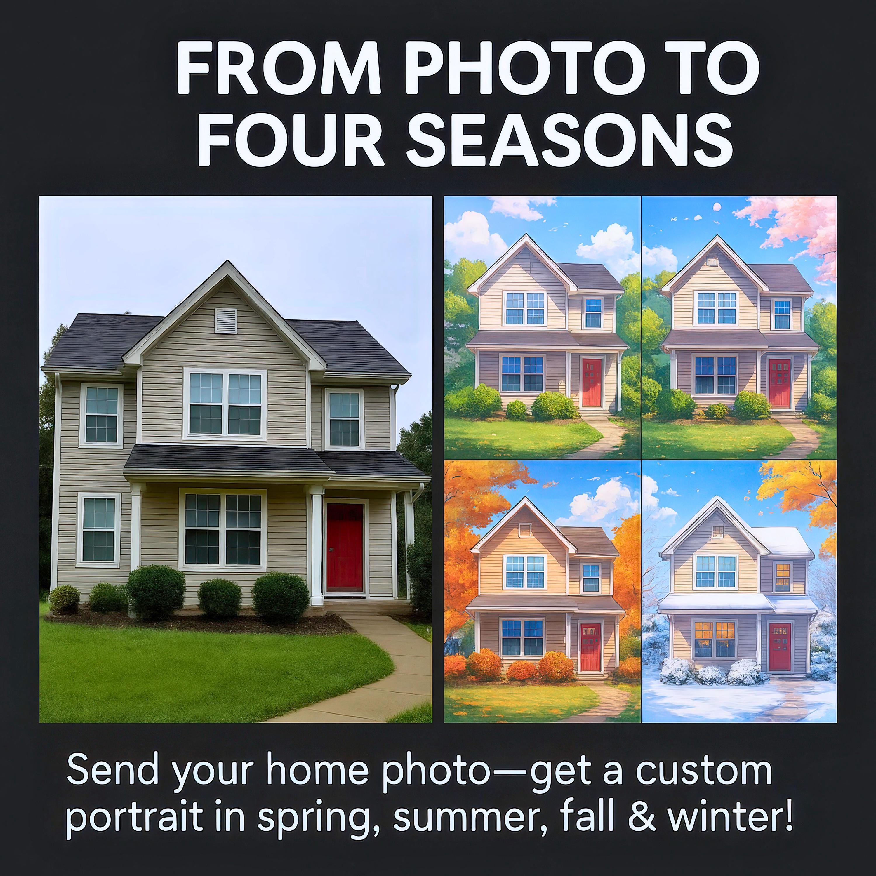 Custom 4-Season House Portrait
