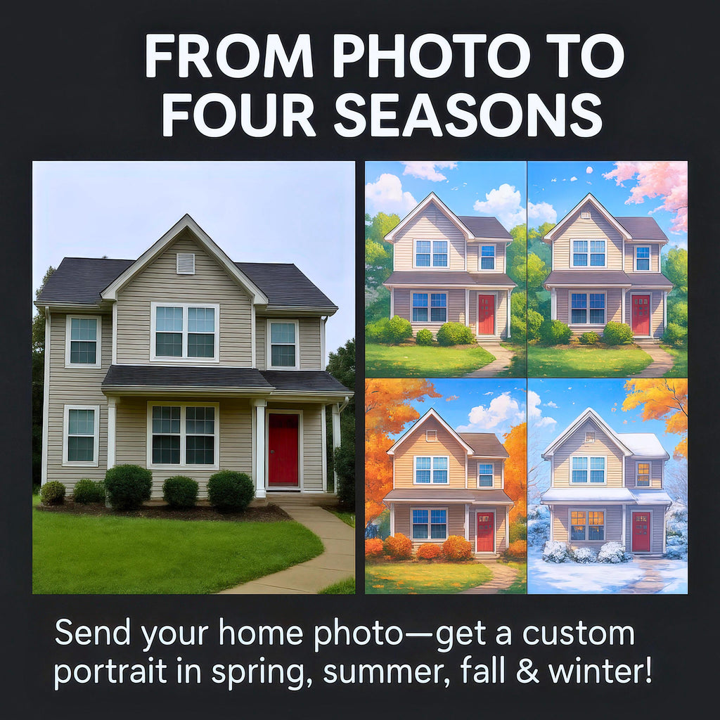 Custom 4-Season House Portrait
