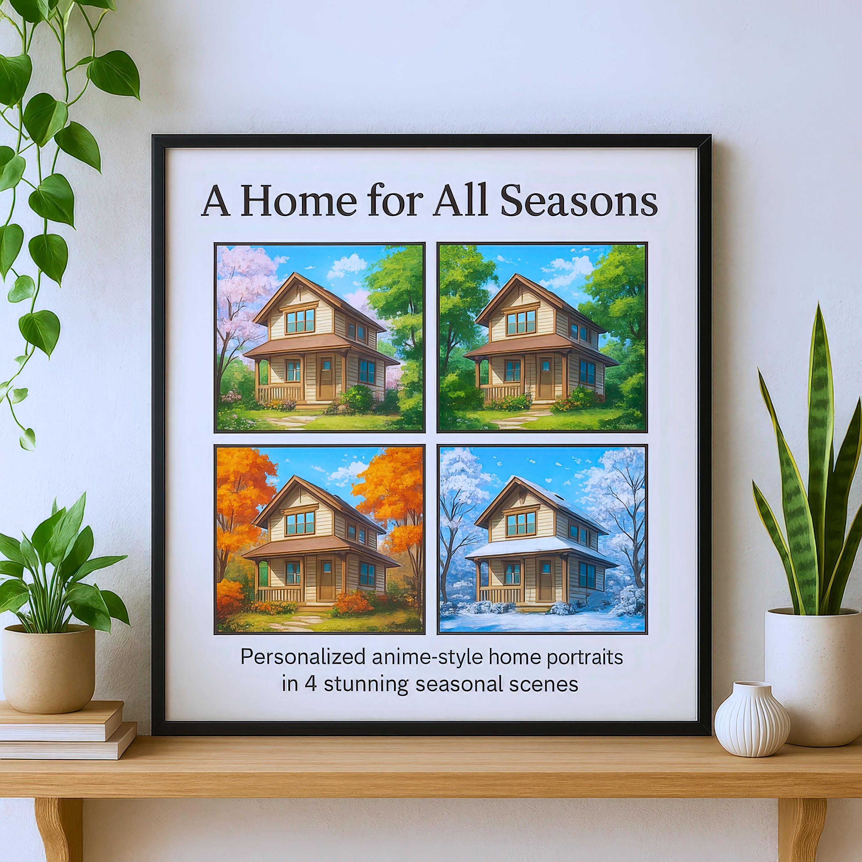 Custom 4-Season House Portrait