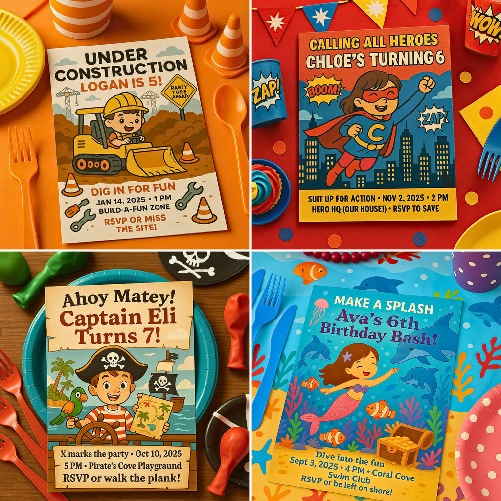 Personalized Kids Birthday Invitation Design