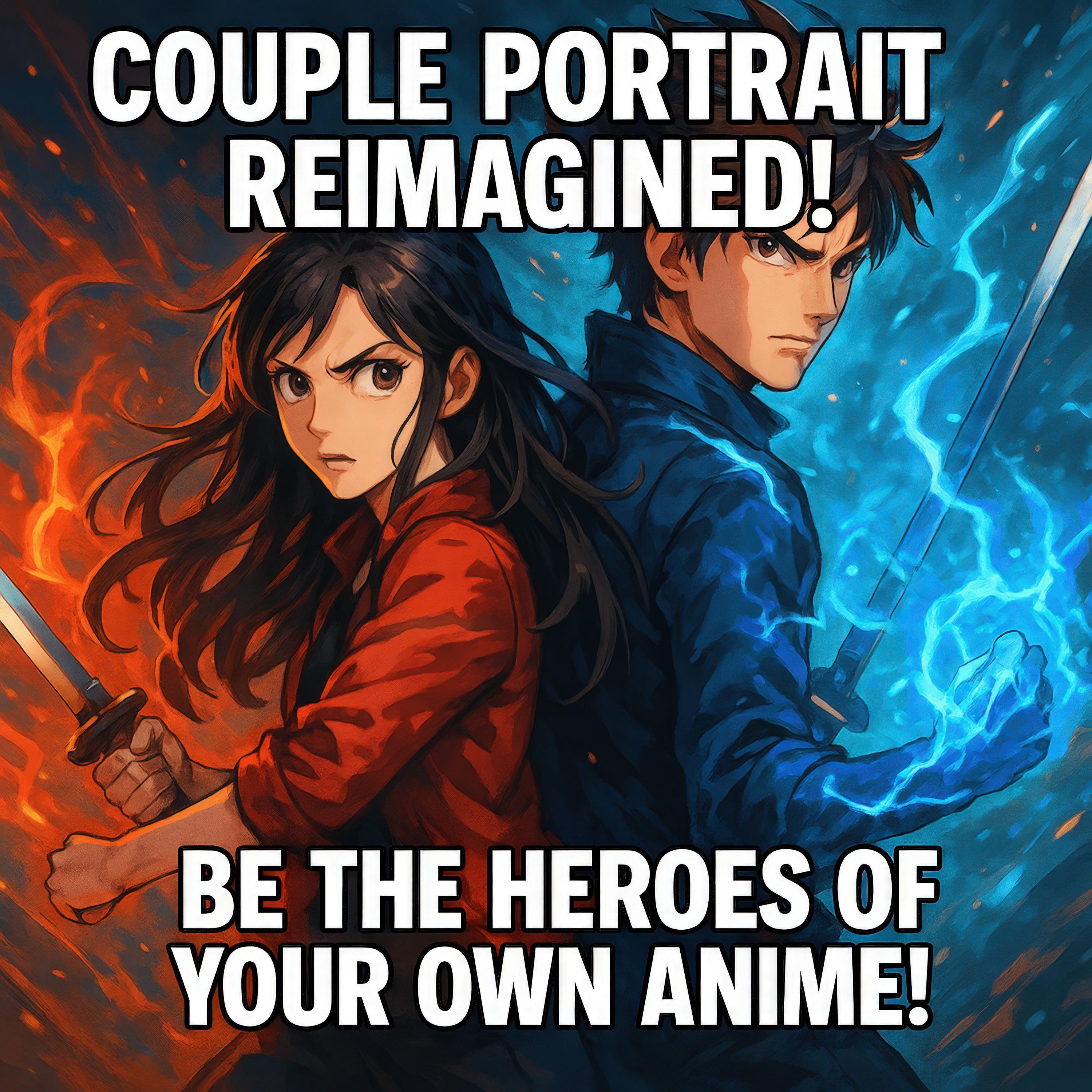 Custom Anime Couple Portrait