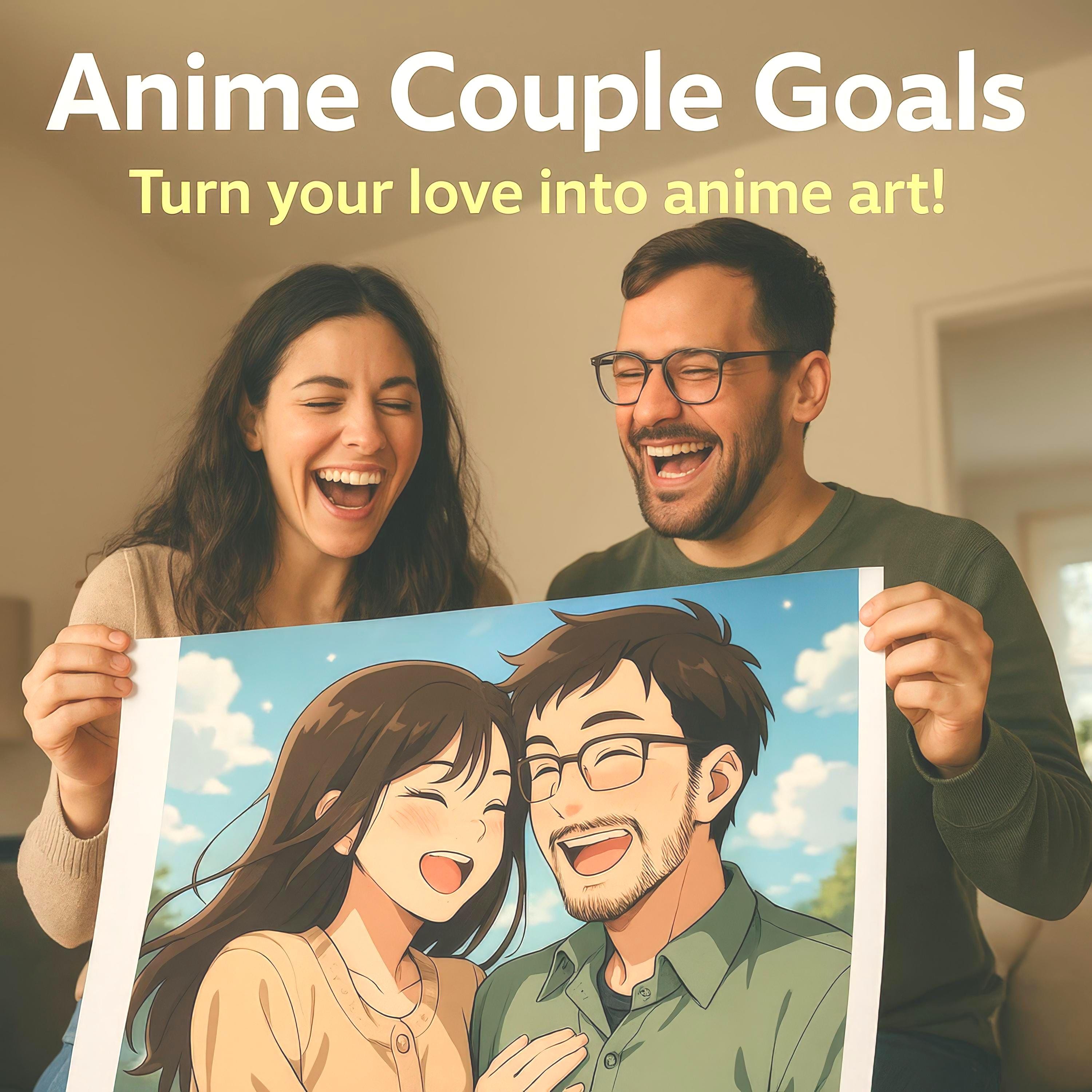Custom Anime Couple Portrait
