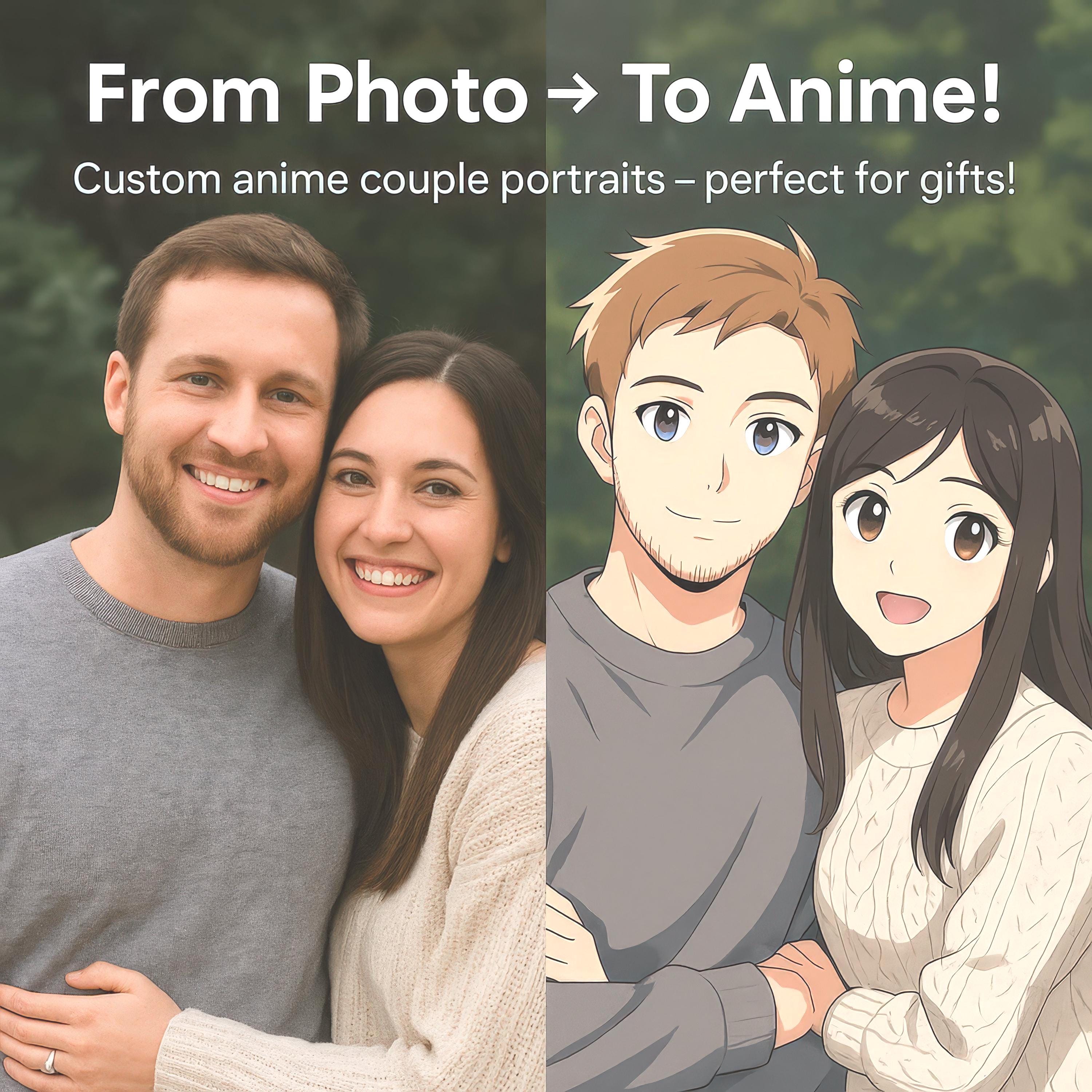 Custom Anime Couple Portrait