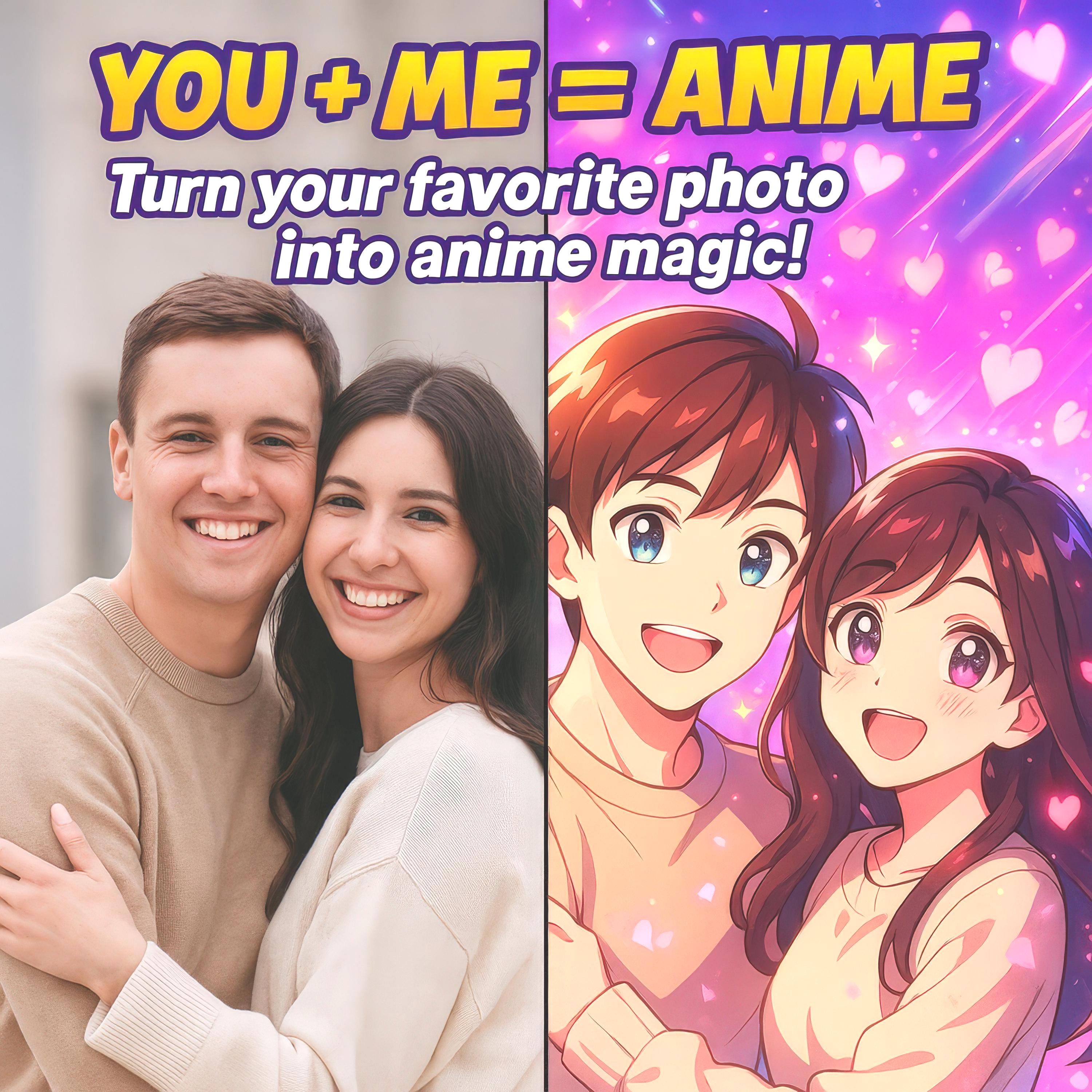 Custom Anime Couple Portrait