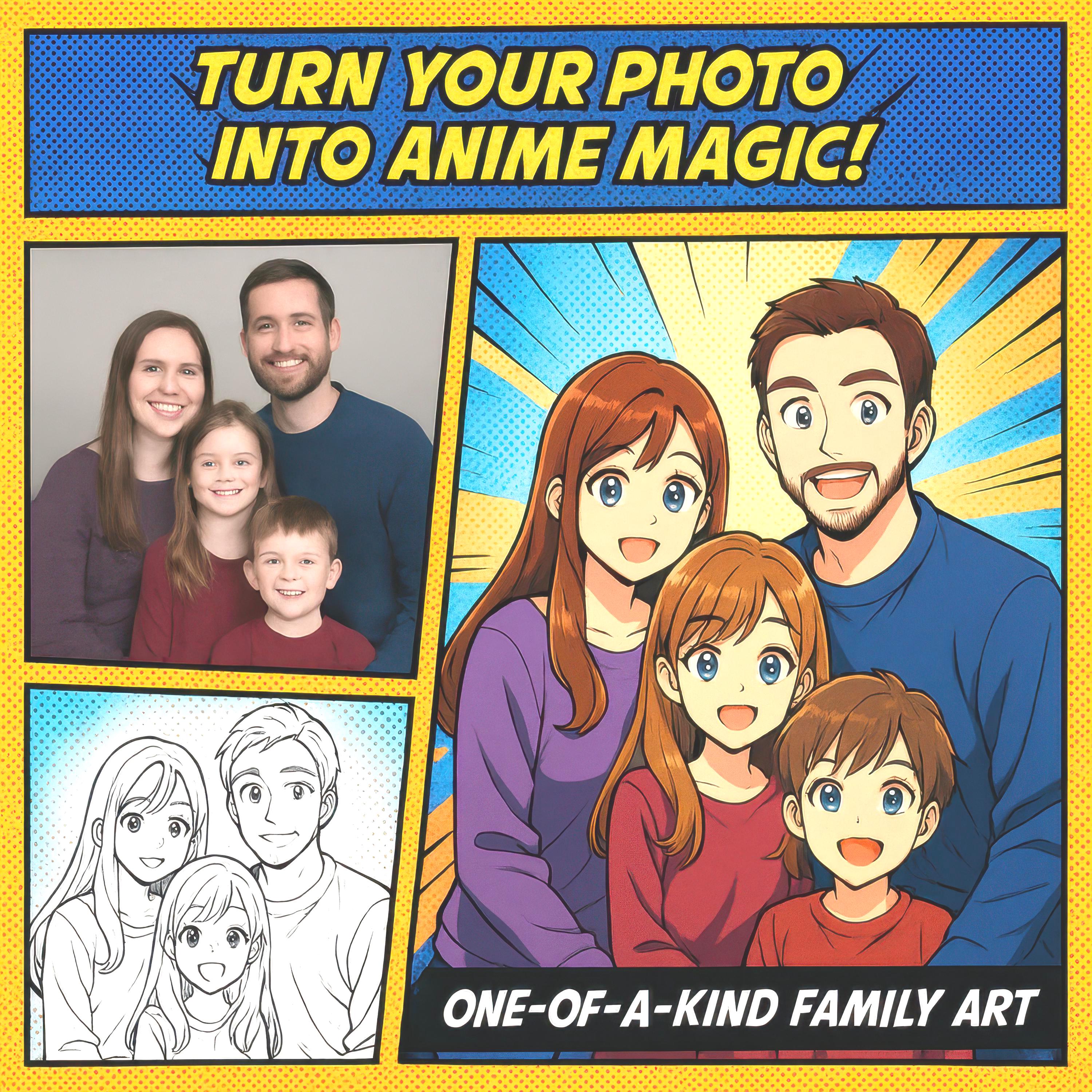 Custom Anime Family Portrait
