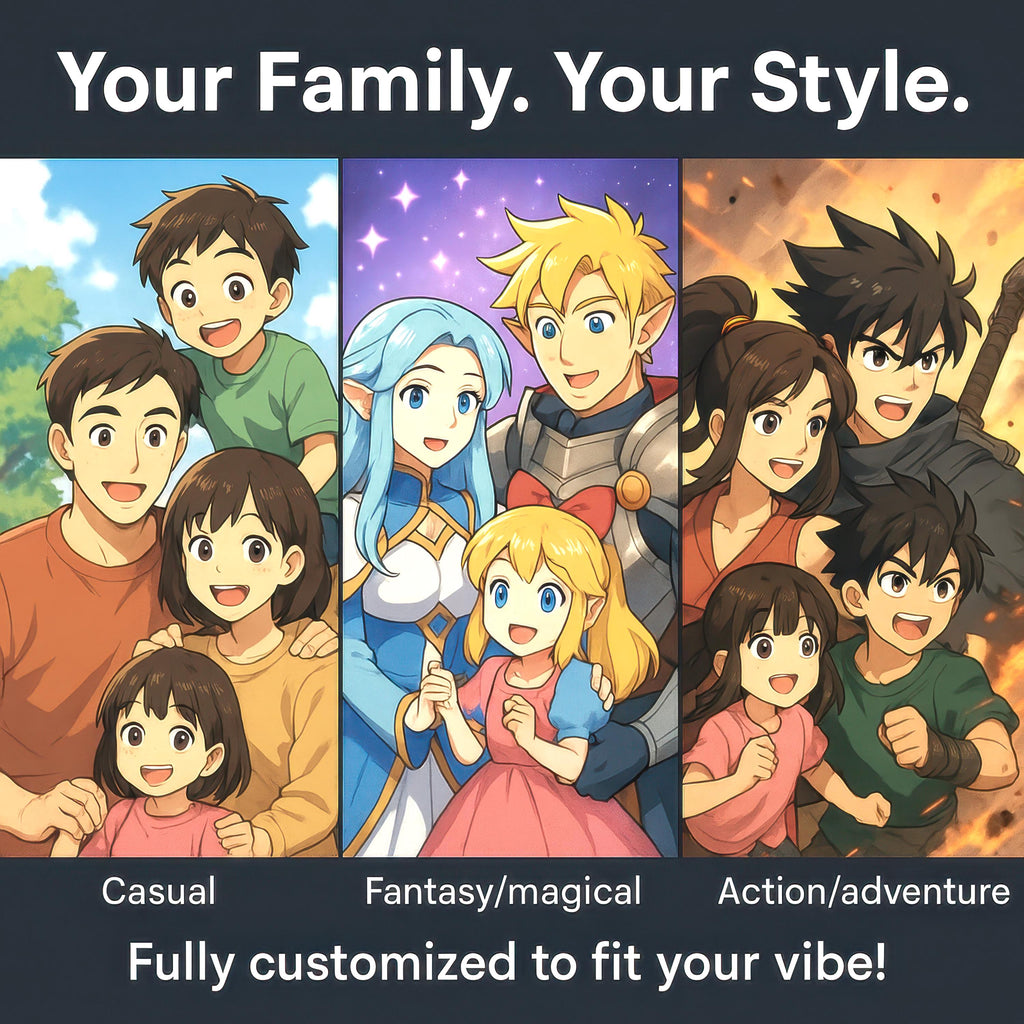 Custom Anime Family Portrait