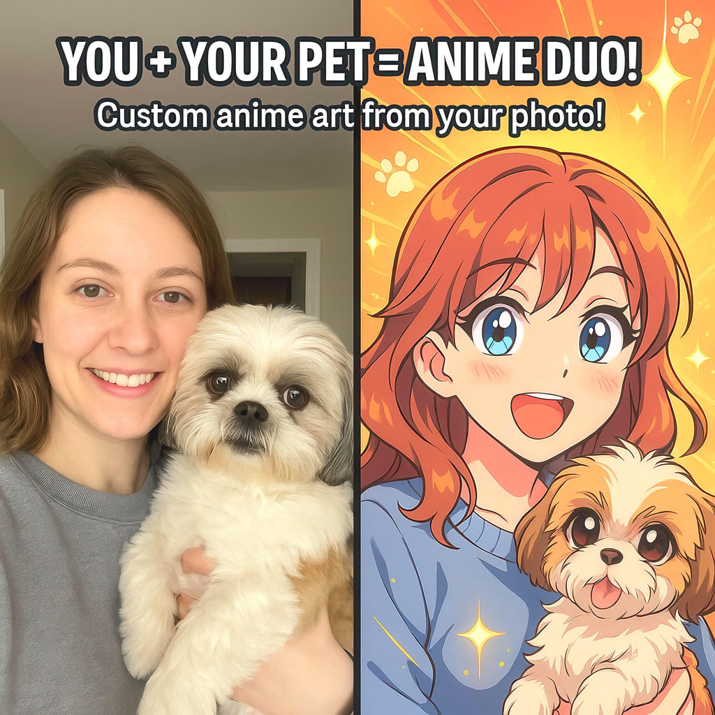 Custom Anime Pet & Owner Portrait