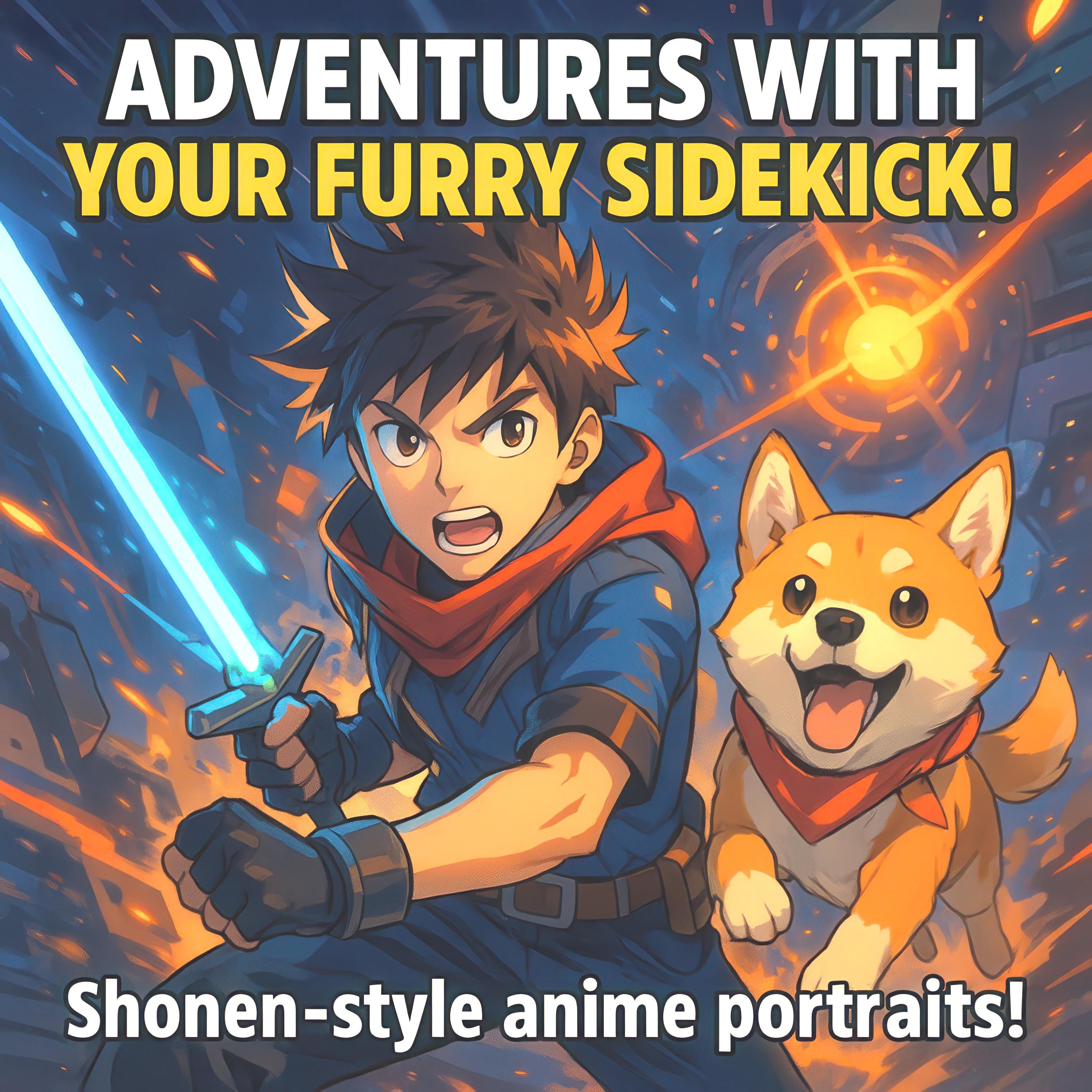 Custom Anime Pet & Owner Portrait
