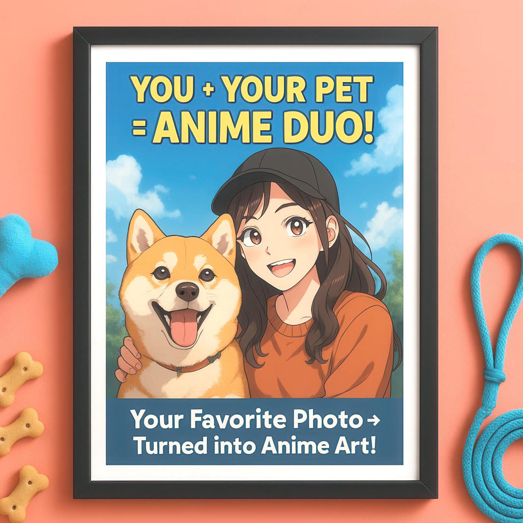Personalized Anime Pet & Owner Portrait