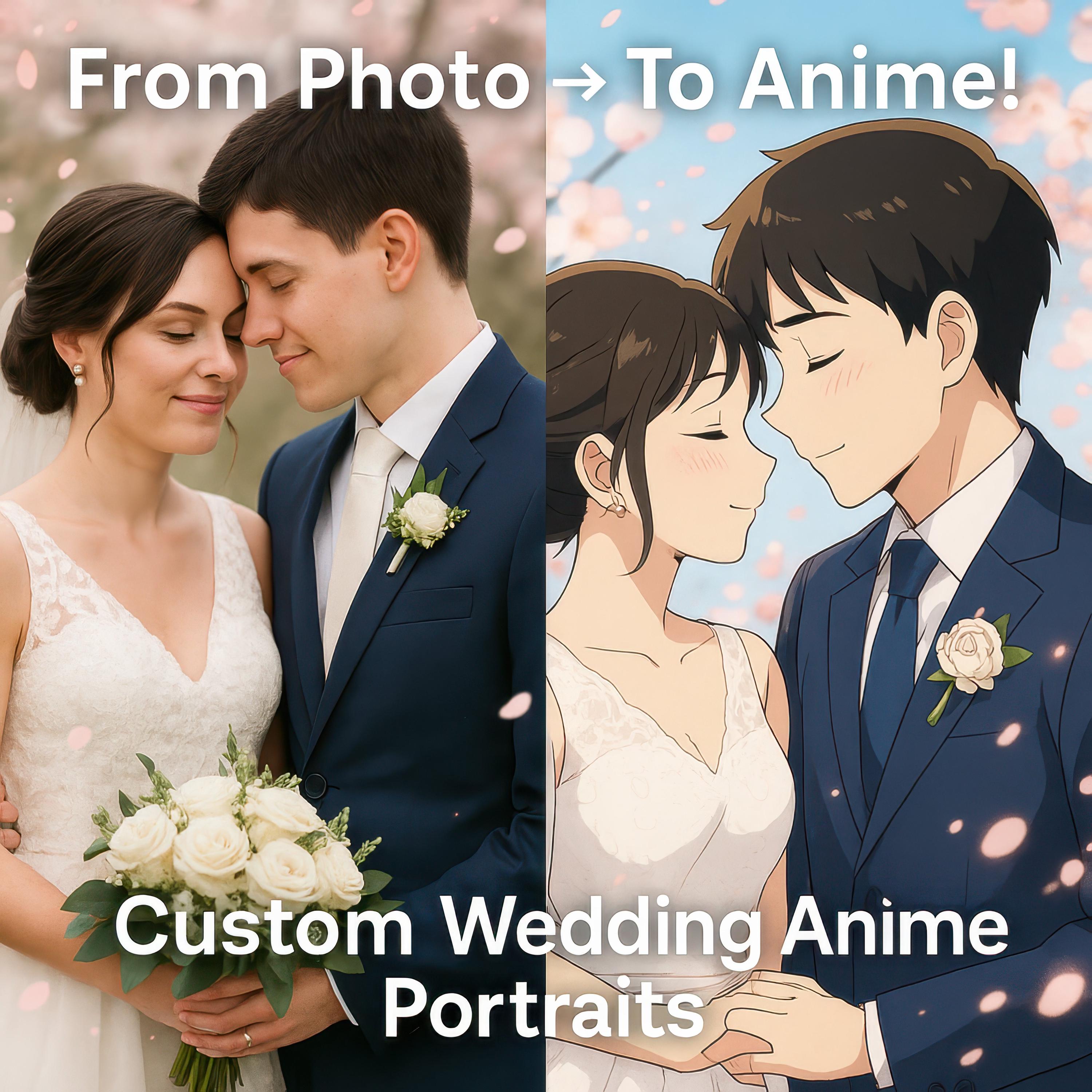 Custom Anime Wedding Portrait