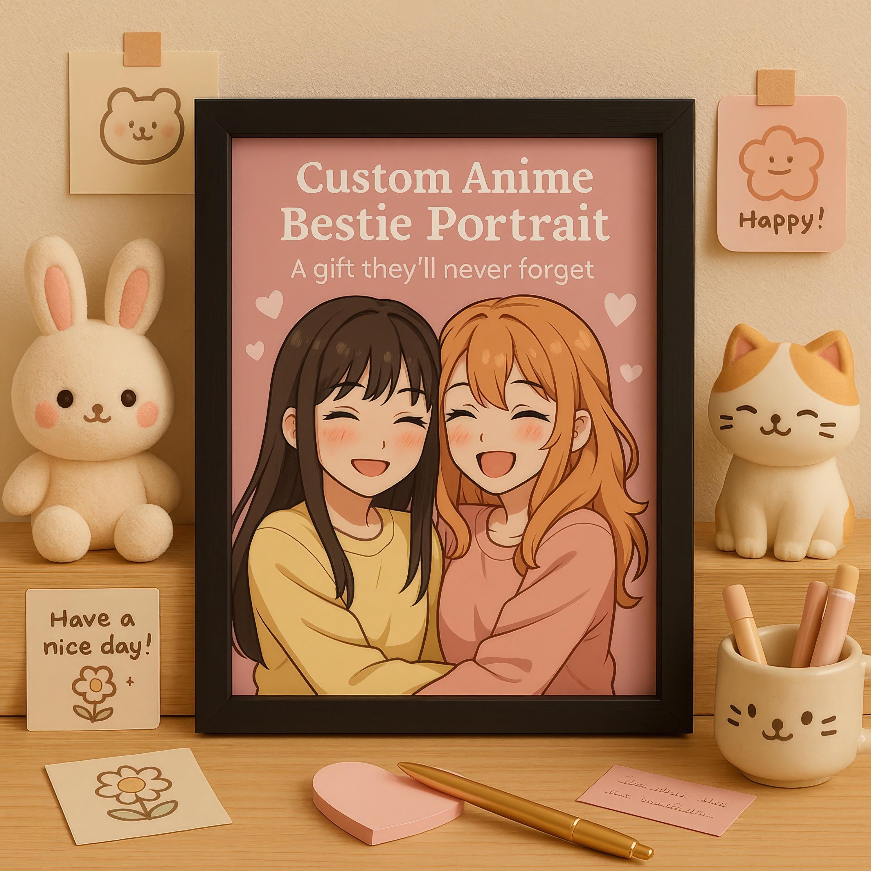 Custom Best Friends Anime Portrait