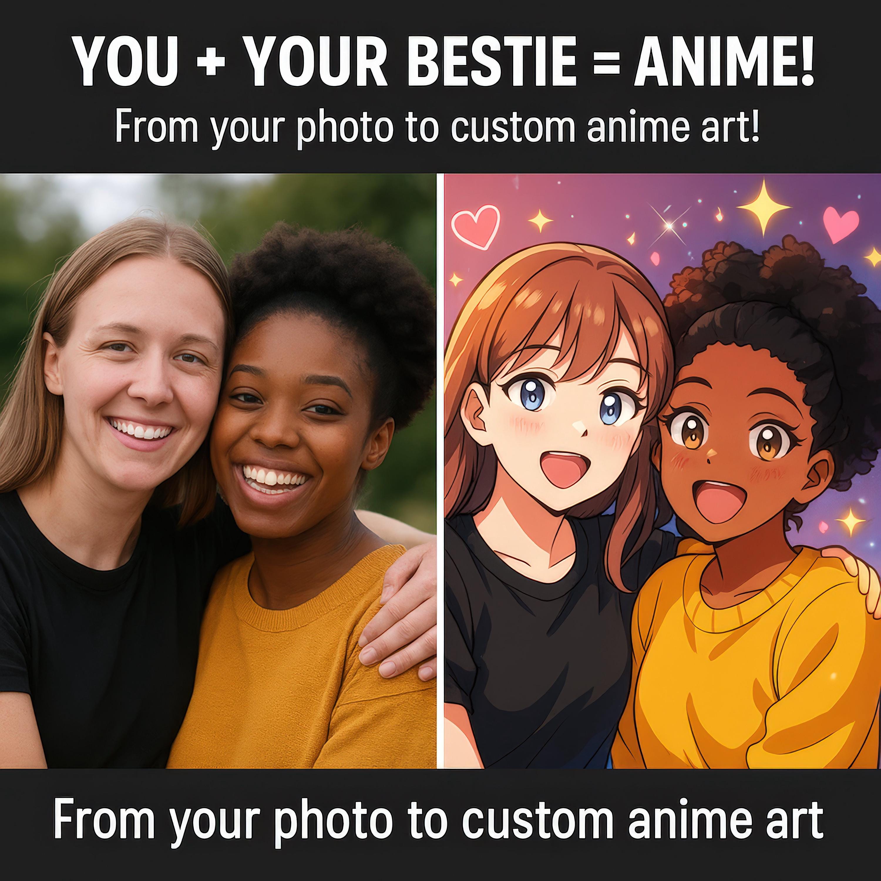 Custom Best Friends Anime Portrait