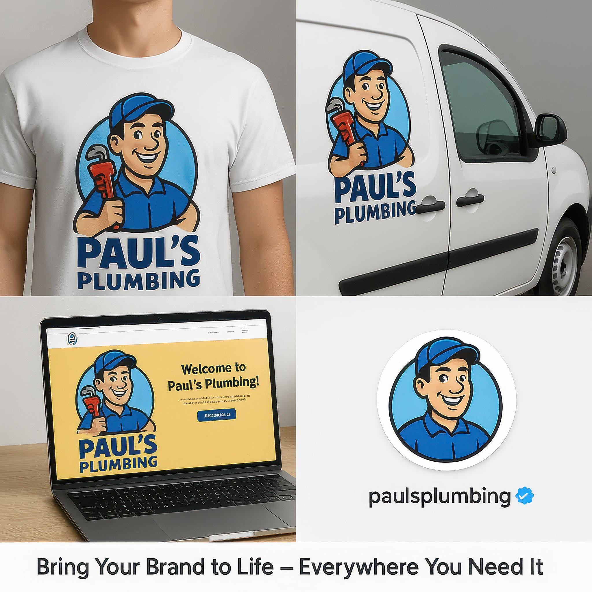 Custom Small Business Logo & Cartoon Branding