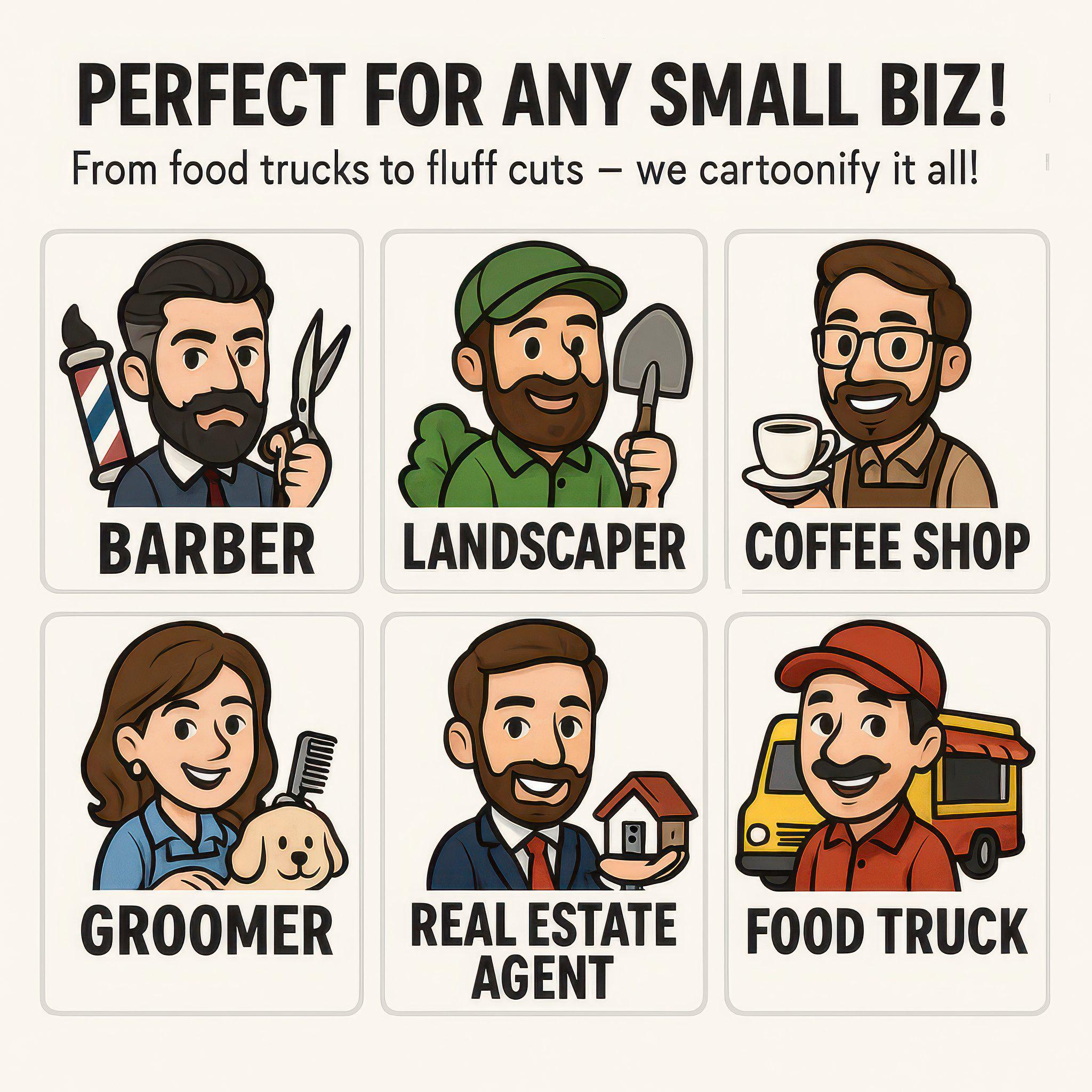 Custom Small Business Logo & Cartoon Branding