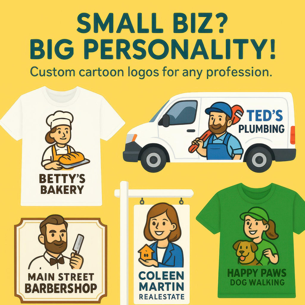 Custom Small Business Logo & Cartoon Branding