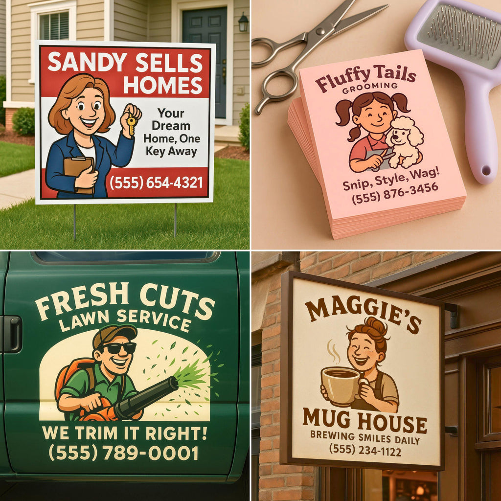 Custom Small Business Logo & Cartoon Branding