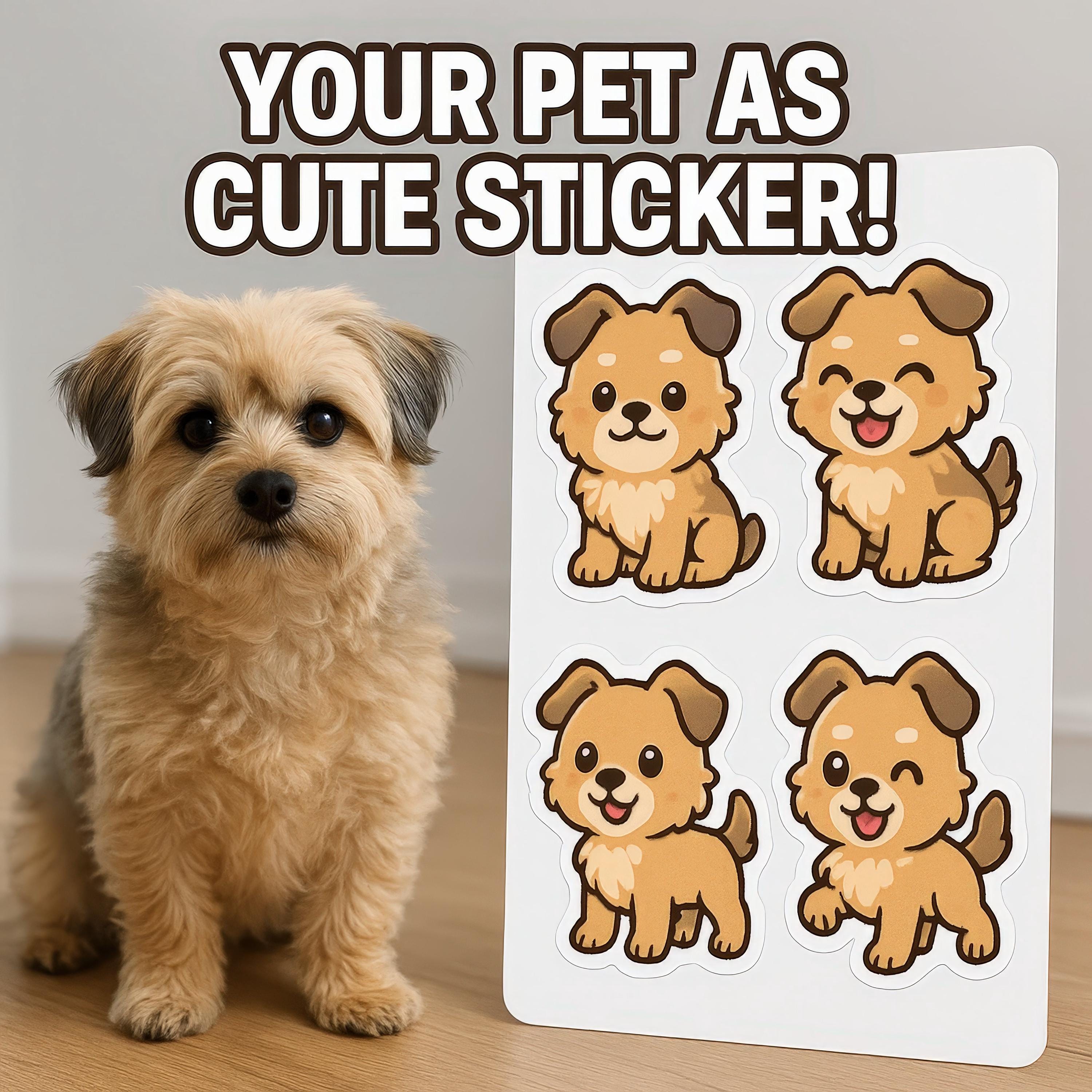 Custom Pet Sticker Sheet from Pet Photo