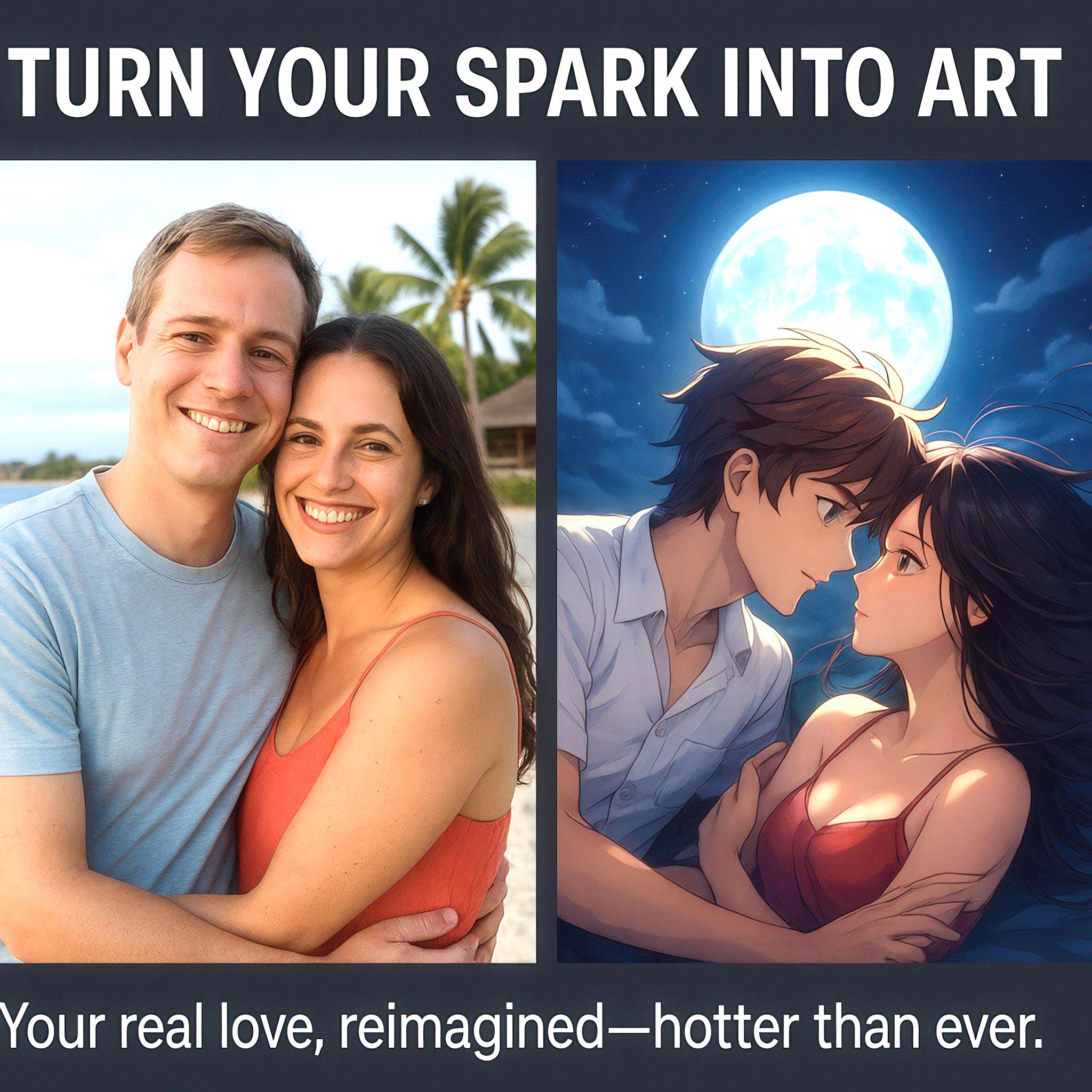 Custom Romantic Anime Couple Artwork