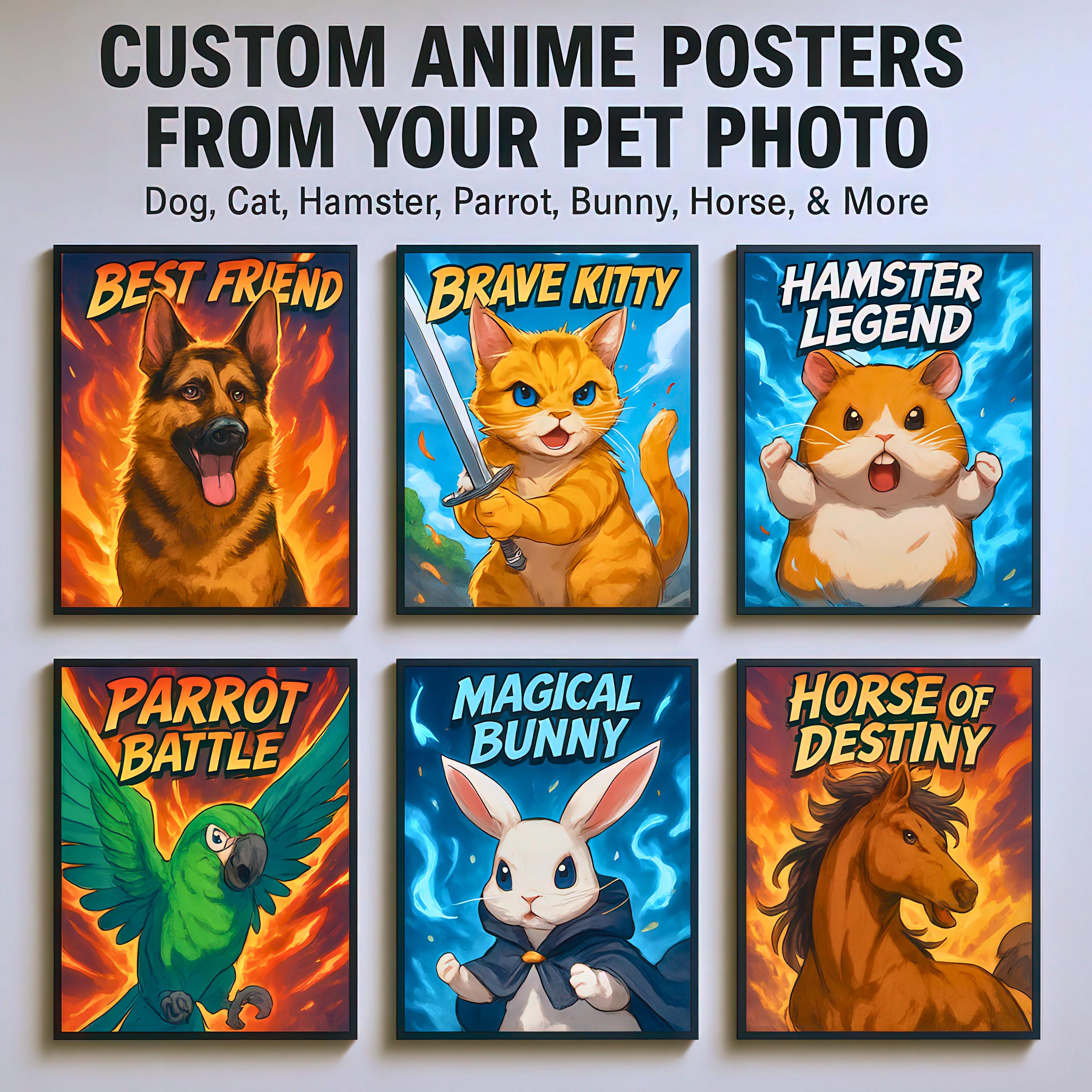 Custom Pet Anime Comic Book Cover