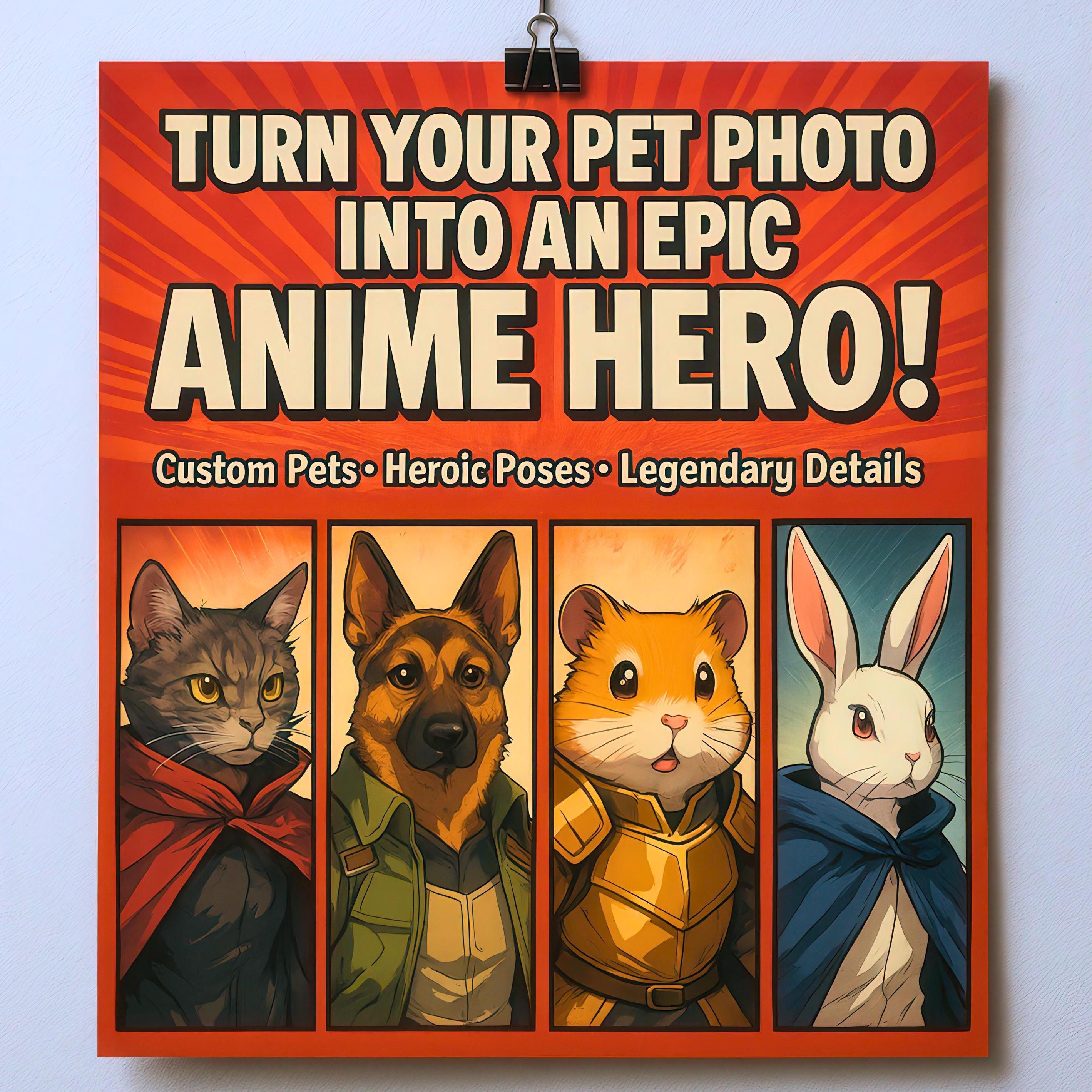 Custom Pet Anime Comic Book Cover