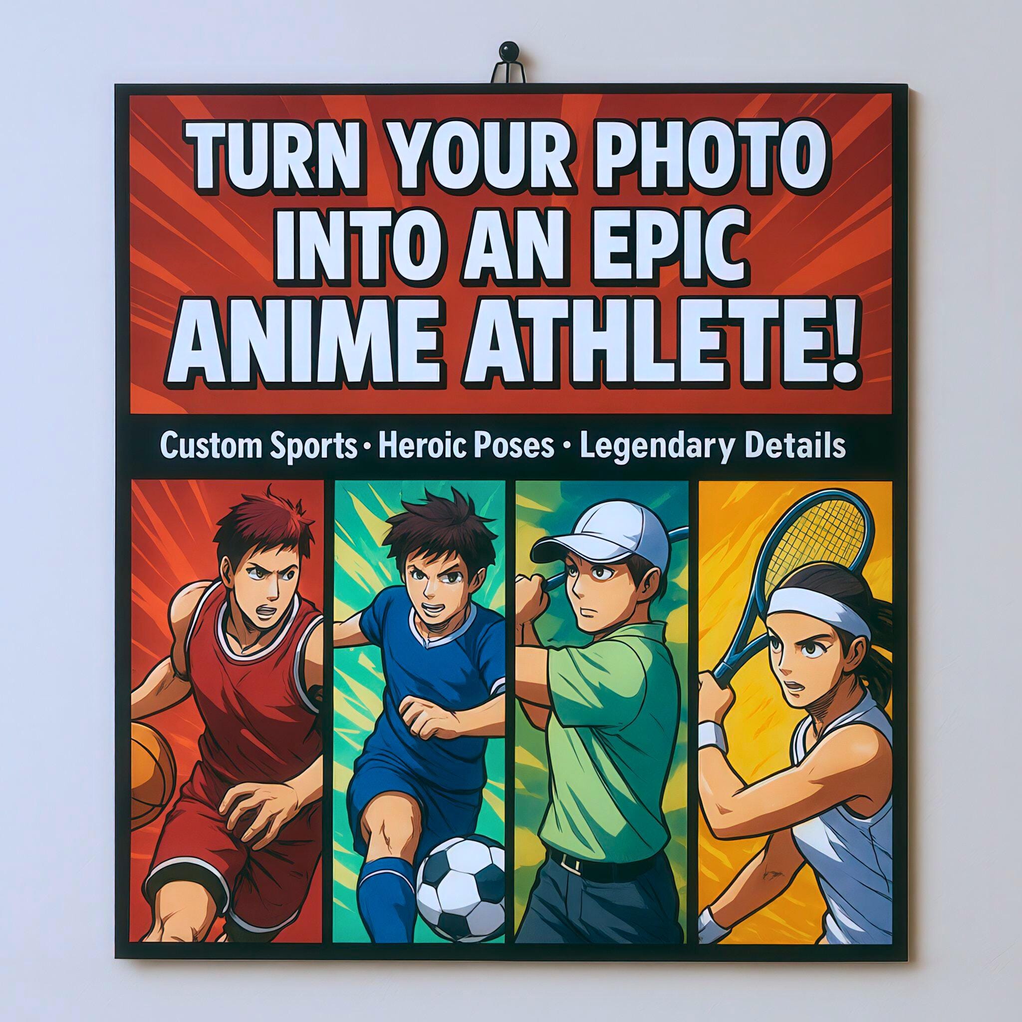Custom Anime Athlete Comic Book Cover