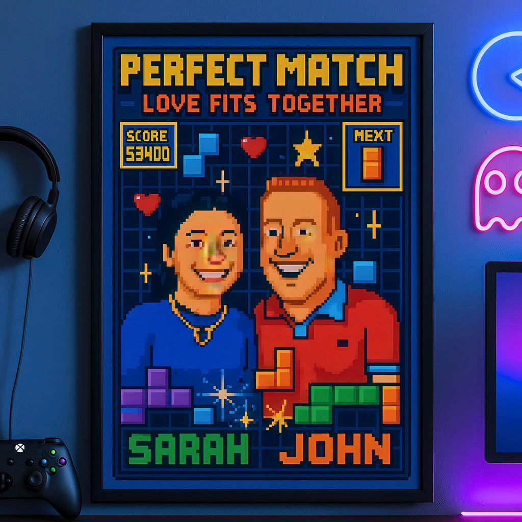 Custom Pixel Art Couple Portrait