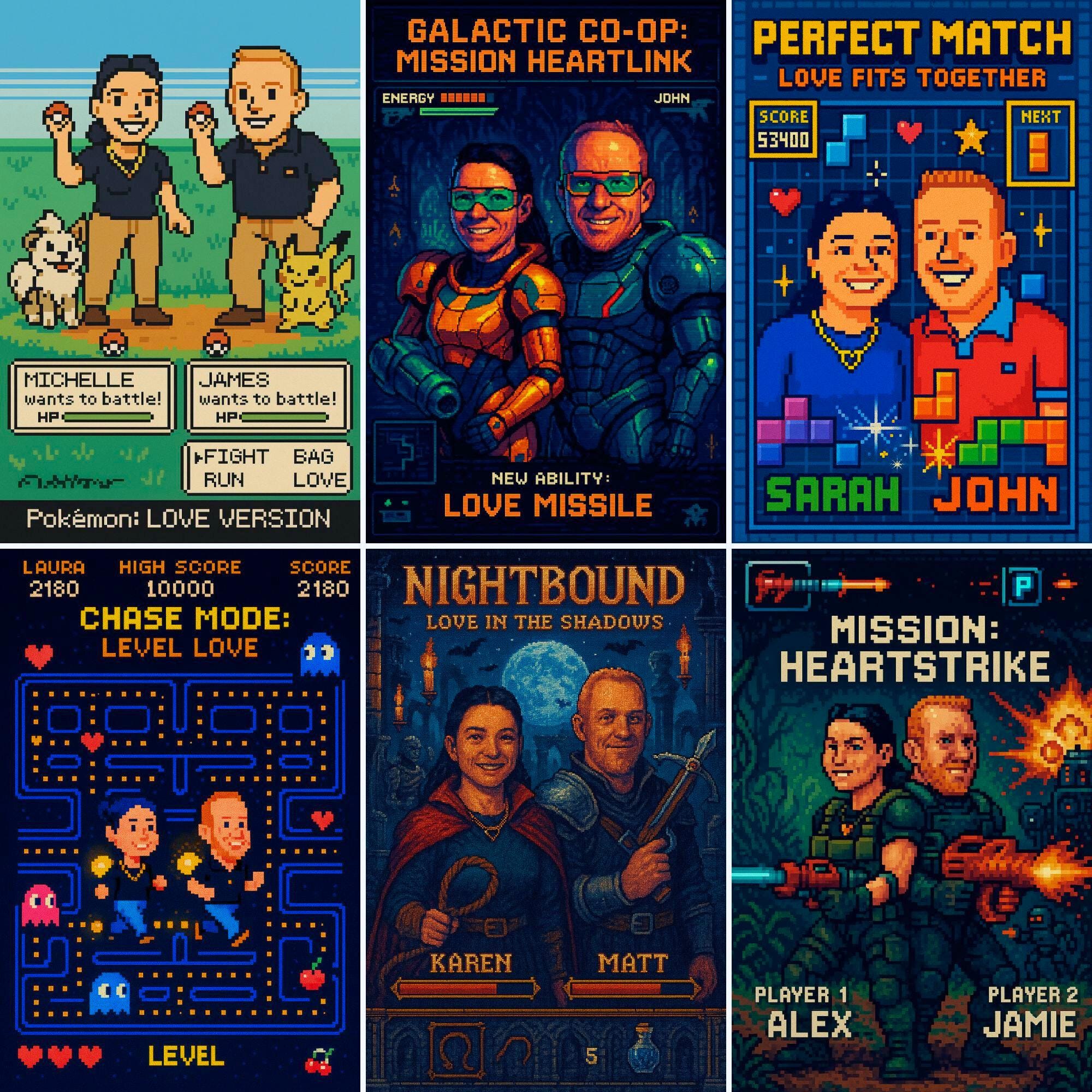 Custom Pixel Art Couple Portrait