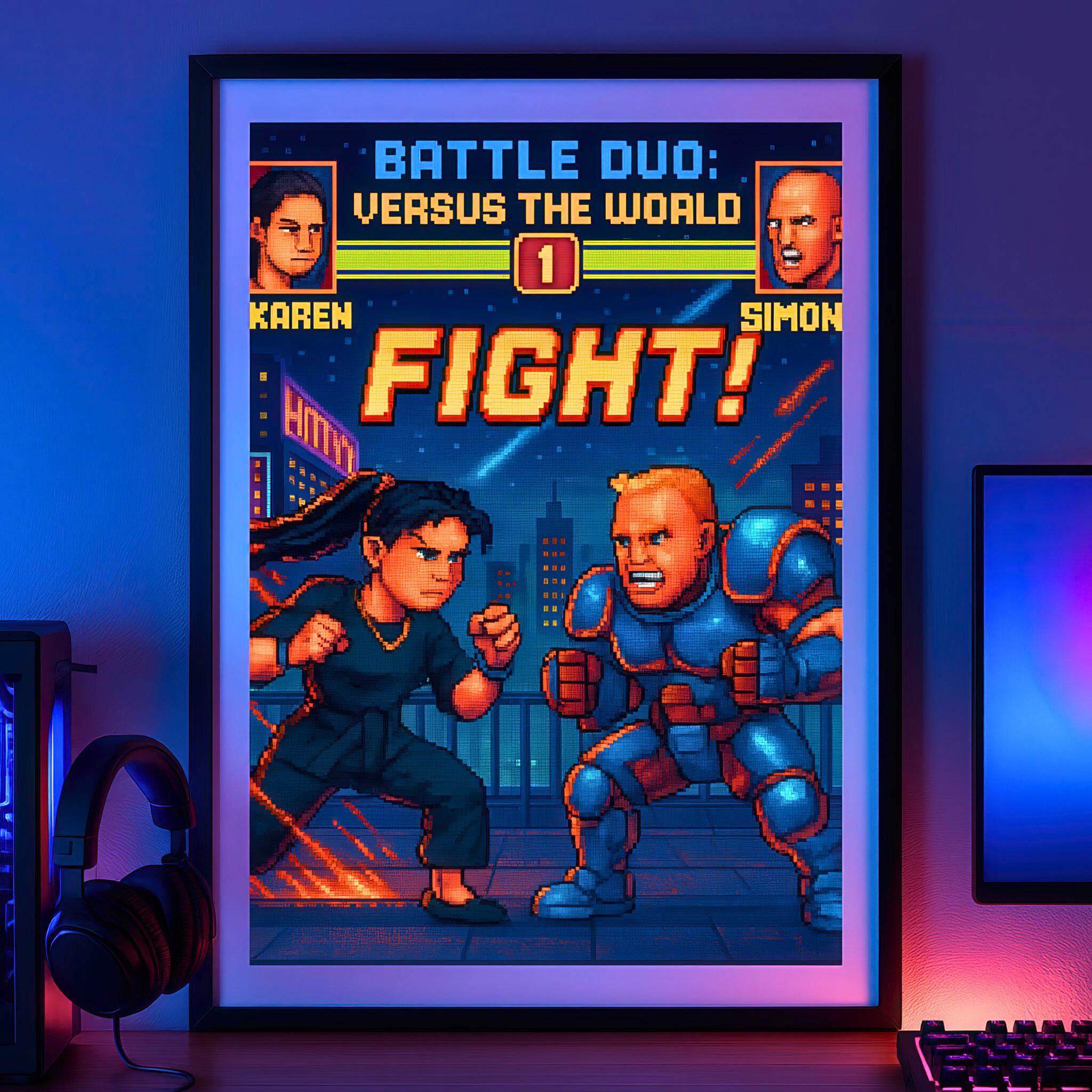 Custom Pixel Art Couple Portrait