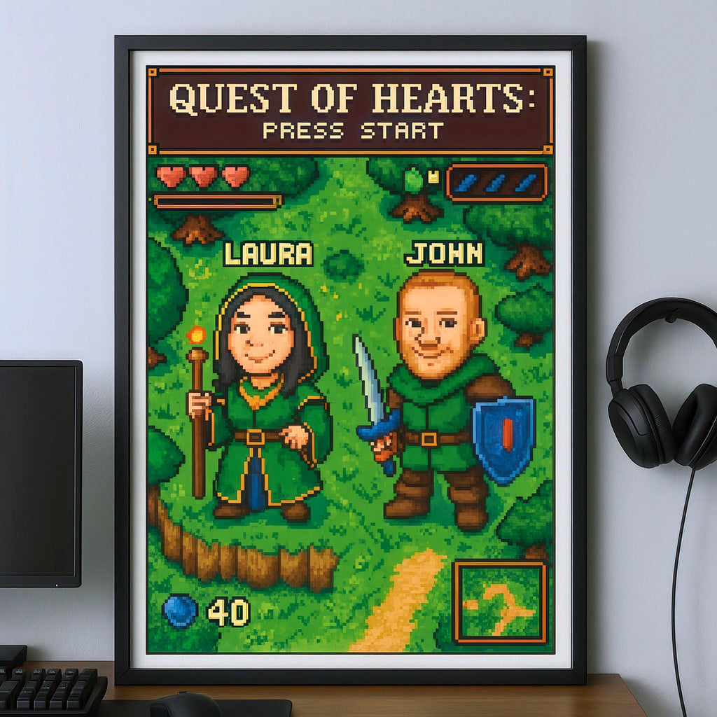 Custom Pixel Art Couple Portrait