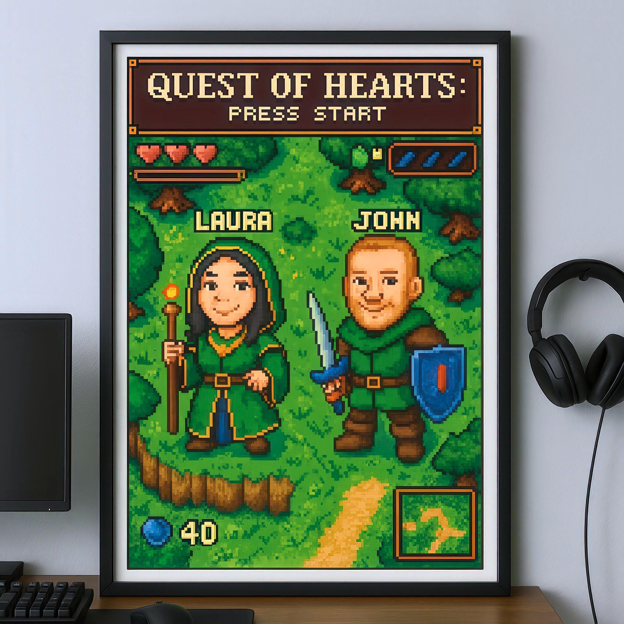 Custom Pixel Art Couple Portrait