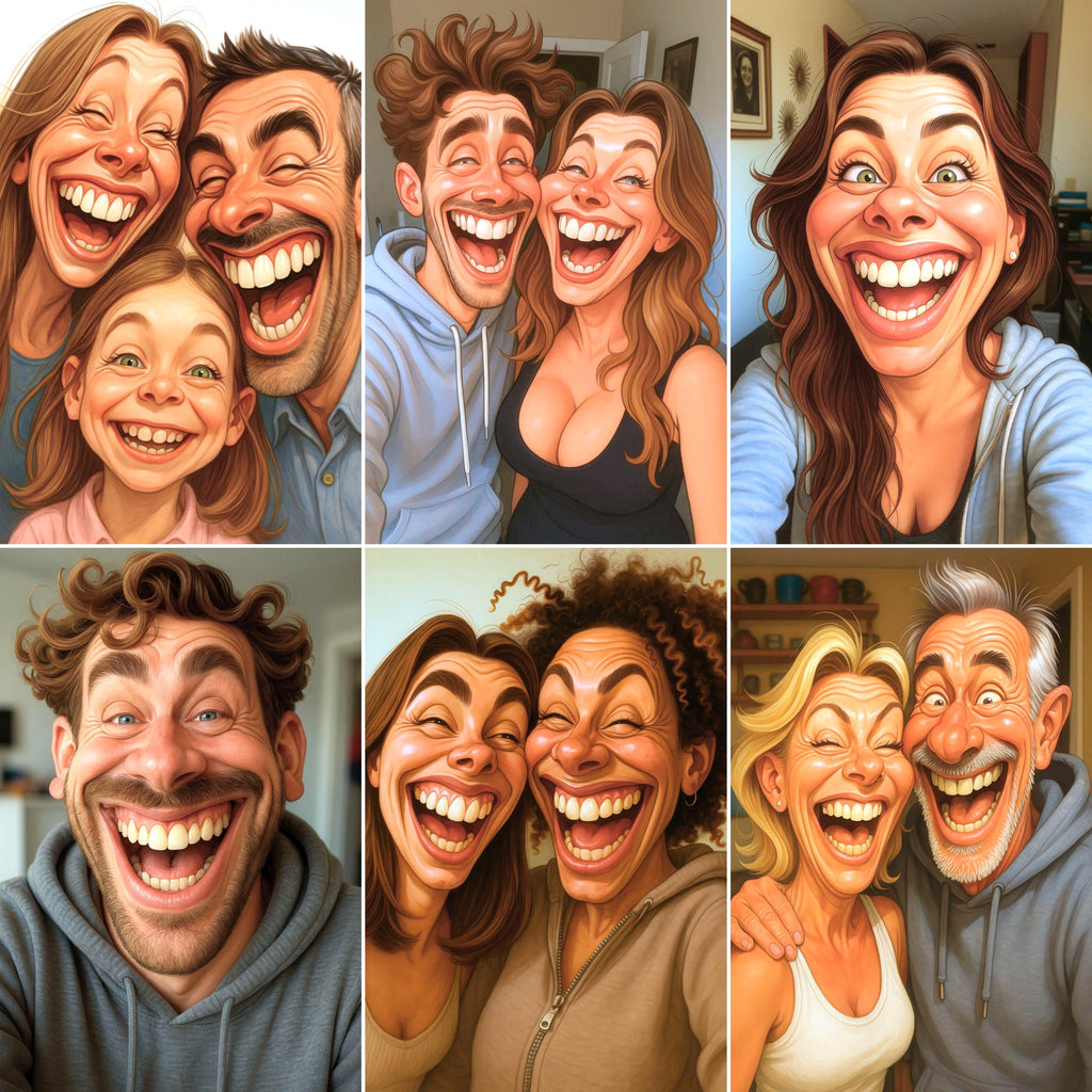 Custom Funny Couple Caricature Portrait