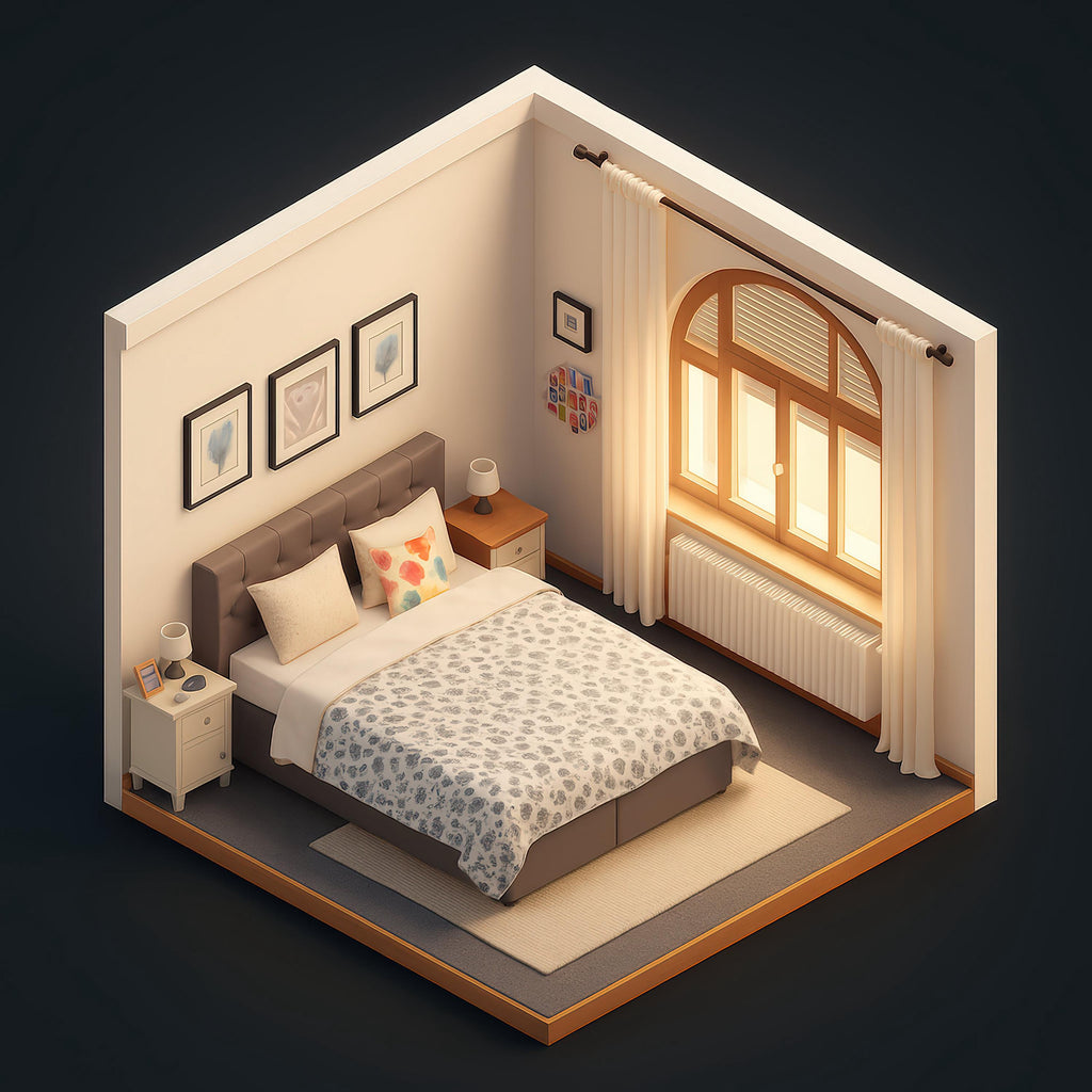 Custom Isometric Room Illustration