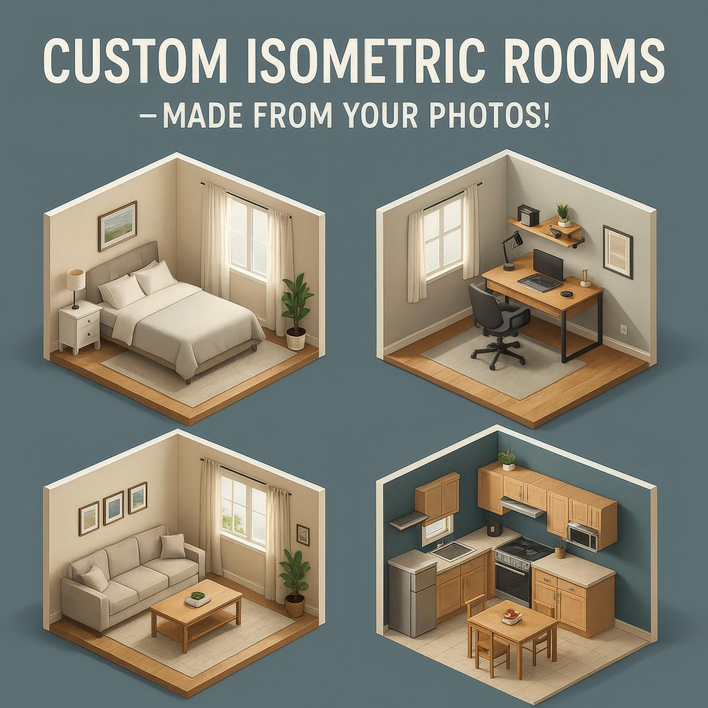 Custom Isometric Room Illustration