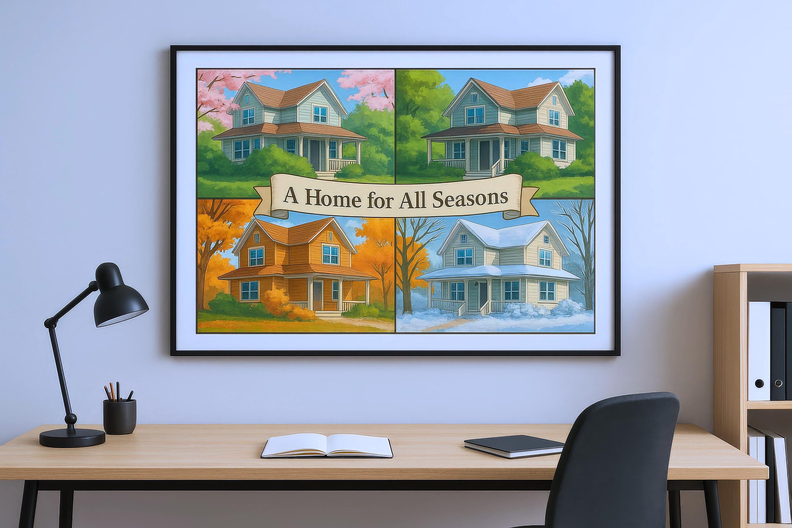 Custom 4-Season House Portrait