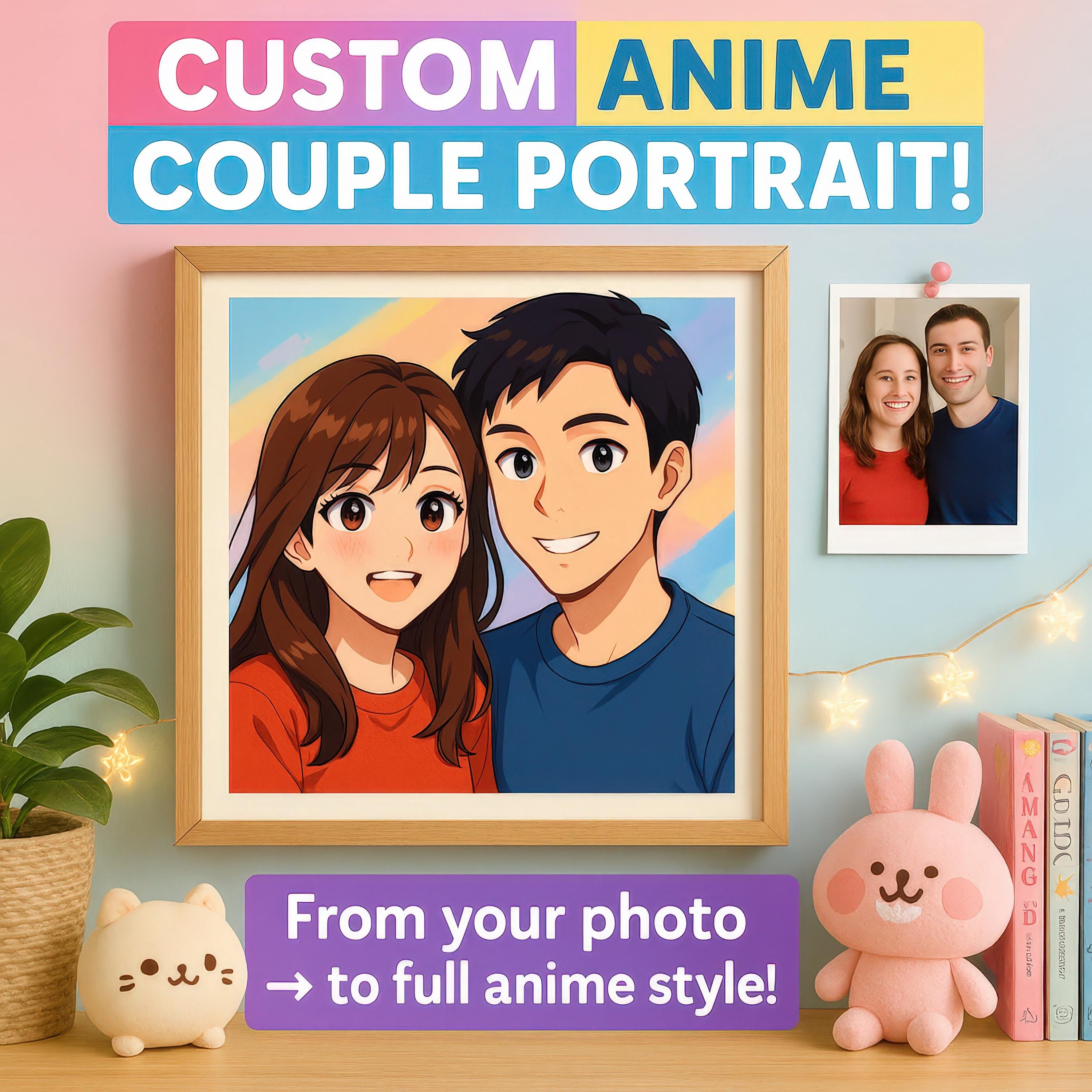 Custom Anime Couple Portrait