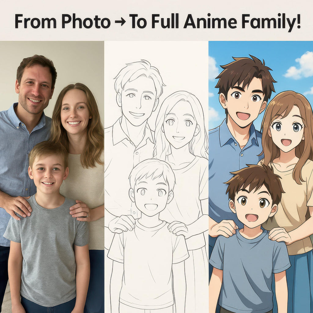 Custom Anime Family Portrait