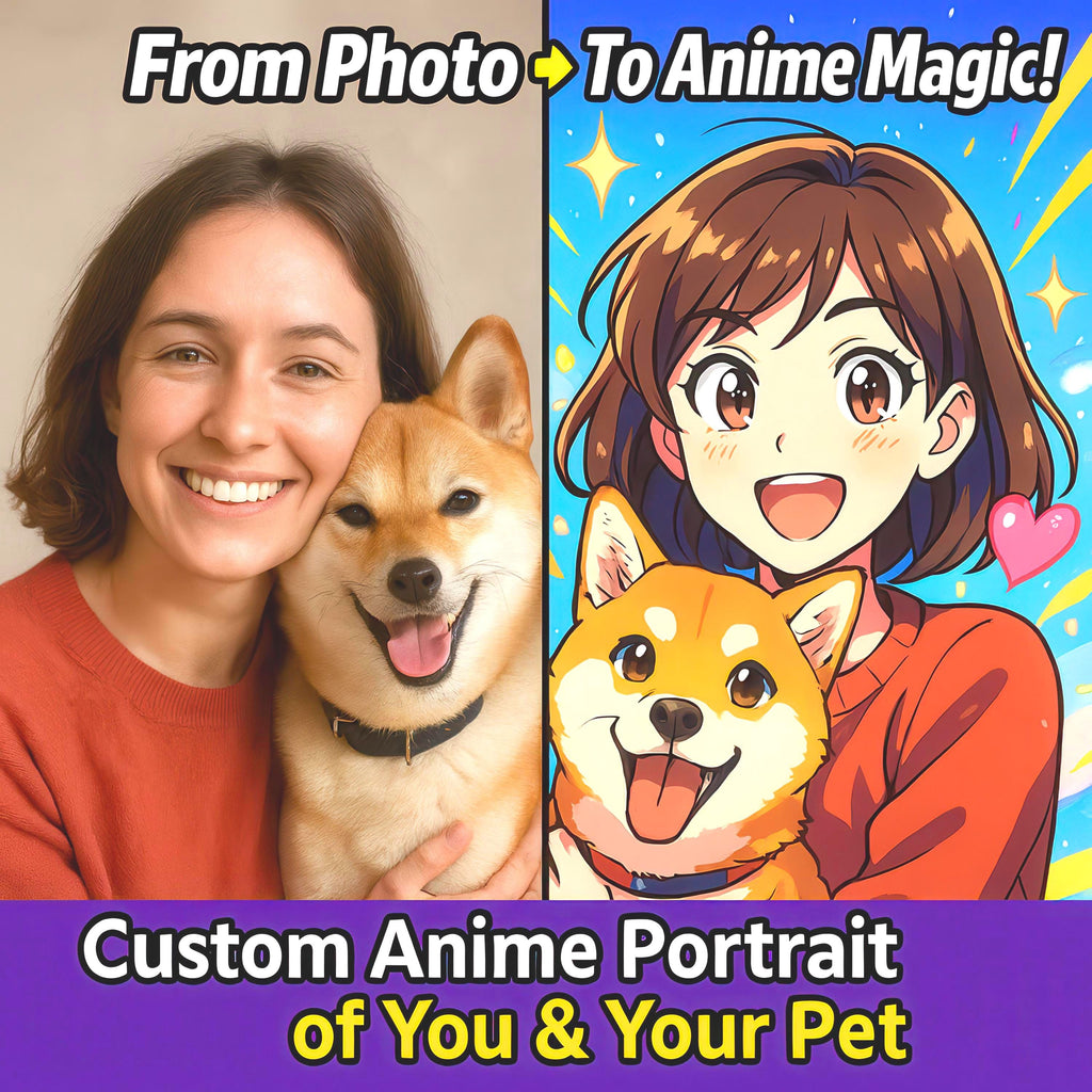 Custom Anime Pet & Owner Portrait